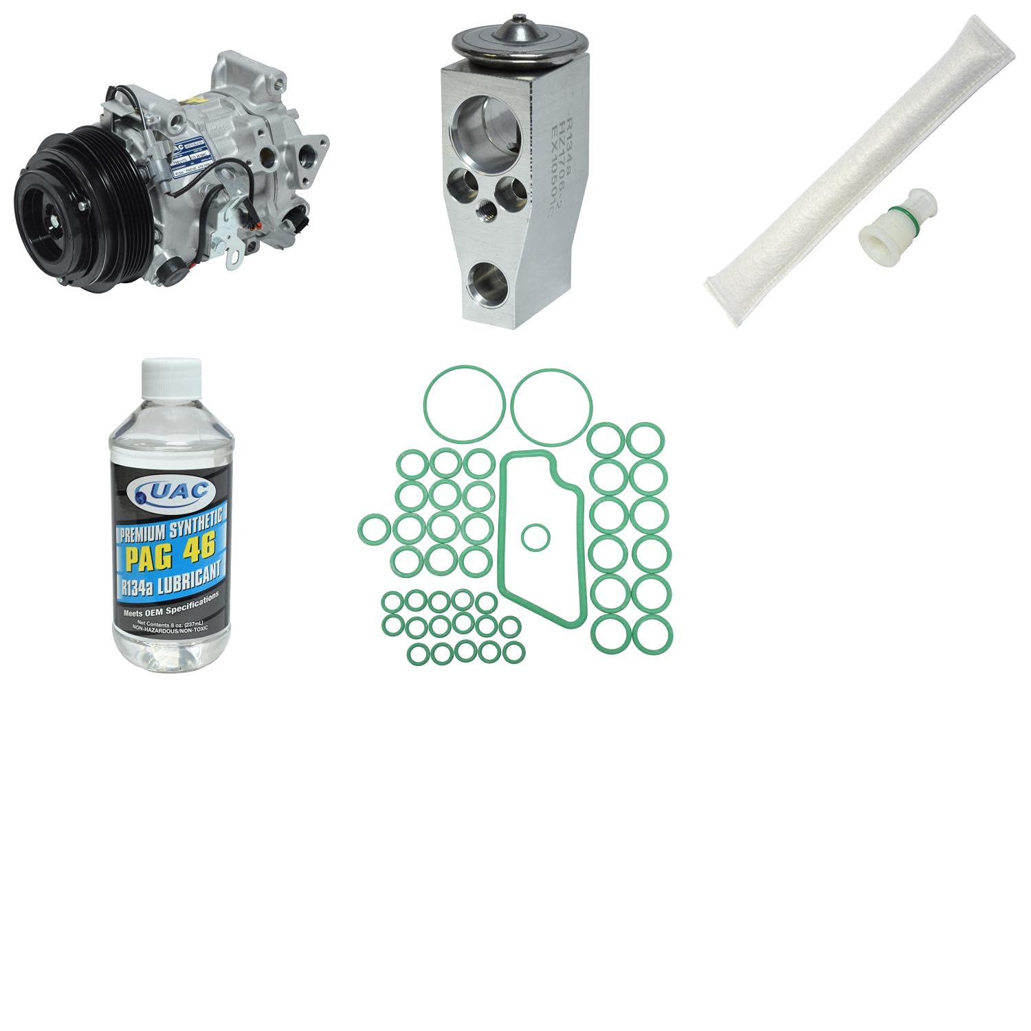 HVAC A/C Compressor Replacement Kit for Car & Truck - High Performance Auto AC Repair Kit - Perfect for Home Mechanics & Professional Technicians (Use for AC System Maintenance, Summer Cooling Repairs & Vehicle Restoration)
