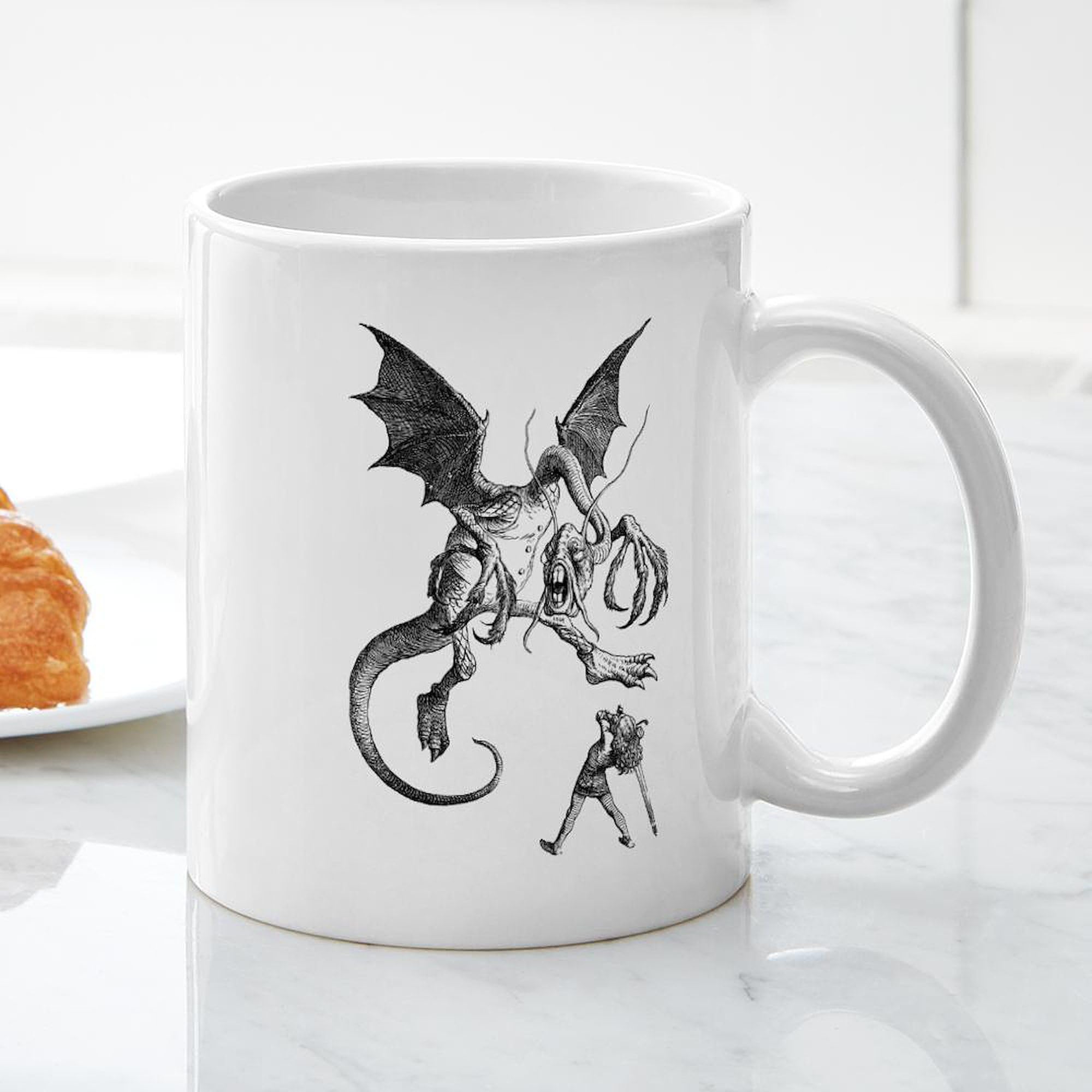 Jabberwocky 11 oz (325 ml) Ceramic Coffee Mug - Unique Literary Gift for Tea & Coffee Lovers - Perfect for Home, Office & Book Club Gatherings