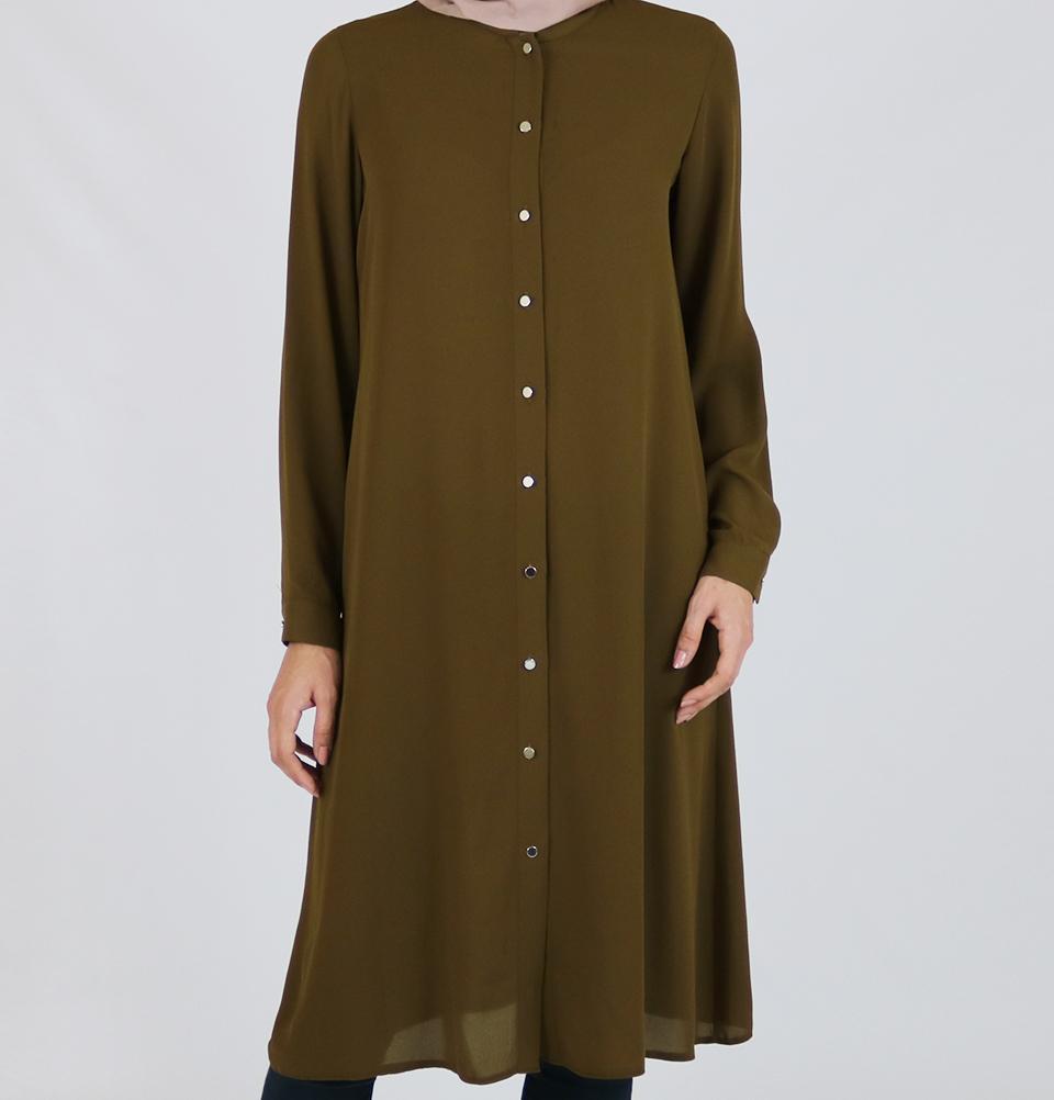 Abaci Simple Tunic Dress 17TNK9936 in Olive Green - Perfect for Casual Wear, Office Outfits & Everyday Comfort