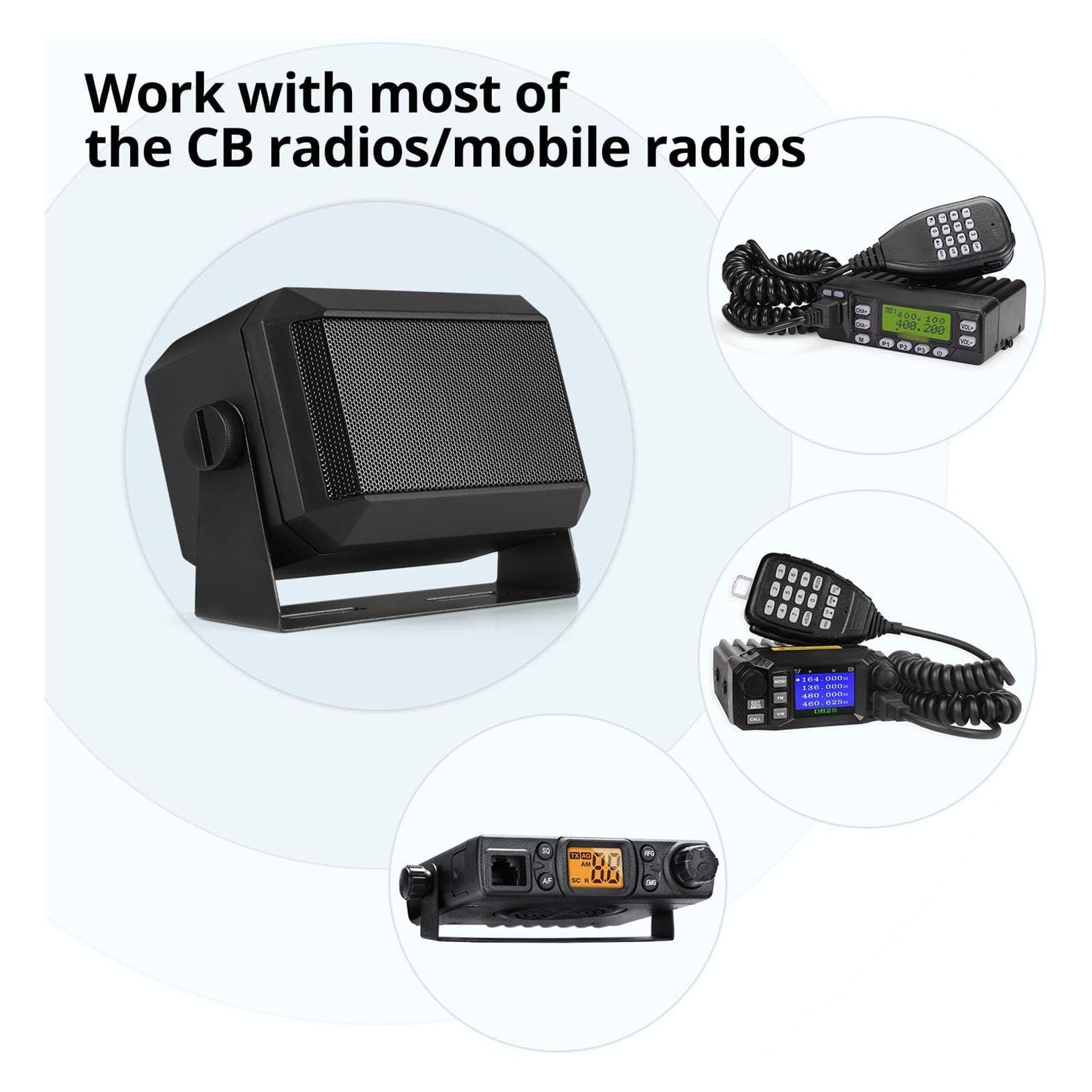 5W External CB Speaker with 3.5mm Plug - Car Radio Speaker for Ham Radio Mobile Transceiver, Compatible with CB 27, TYT MD 9600, TH 9800 & TM481 - Perfect for Truck Drivers & Amateur Radio Enthusiasts