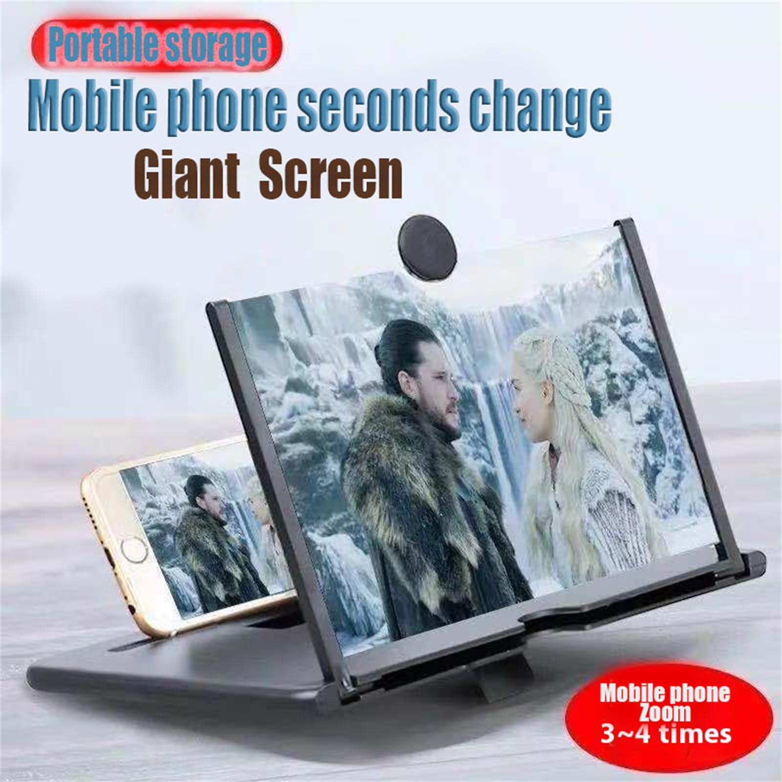 2024 Newest Foldable Phone Stand with Screen Magnifier - Universal Smartphone Screen Amplifier for iPhone & Android | Perfect for Movie Watching, Gaming & Video Calls