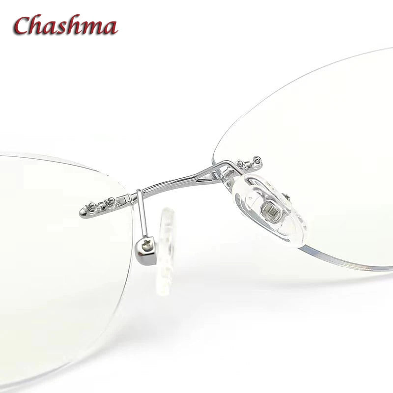Women's Rimless Butterfly Oval Titanium Eyeglasses Frame 8159 - Lightweight Comfortable Glasses for Reading, Work & Fashion Accessories