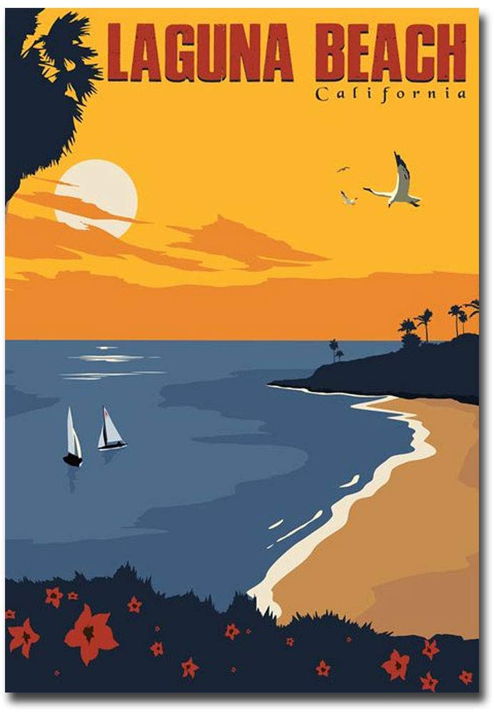 Vintage Laguna Beach California Travel Fridge Magnet - 2.5