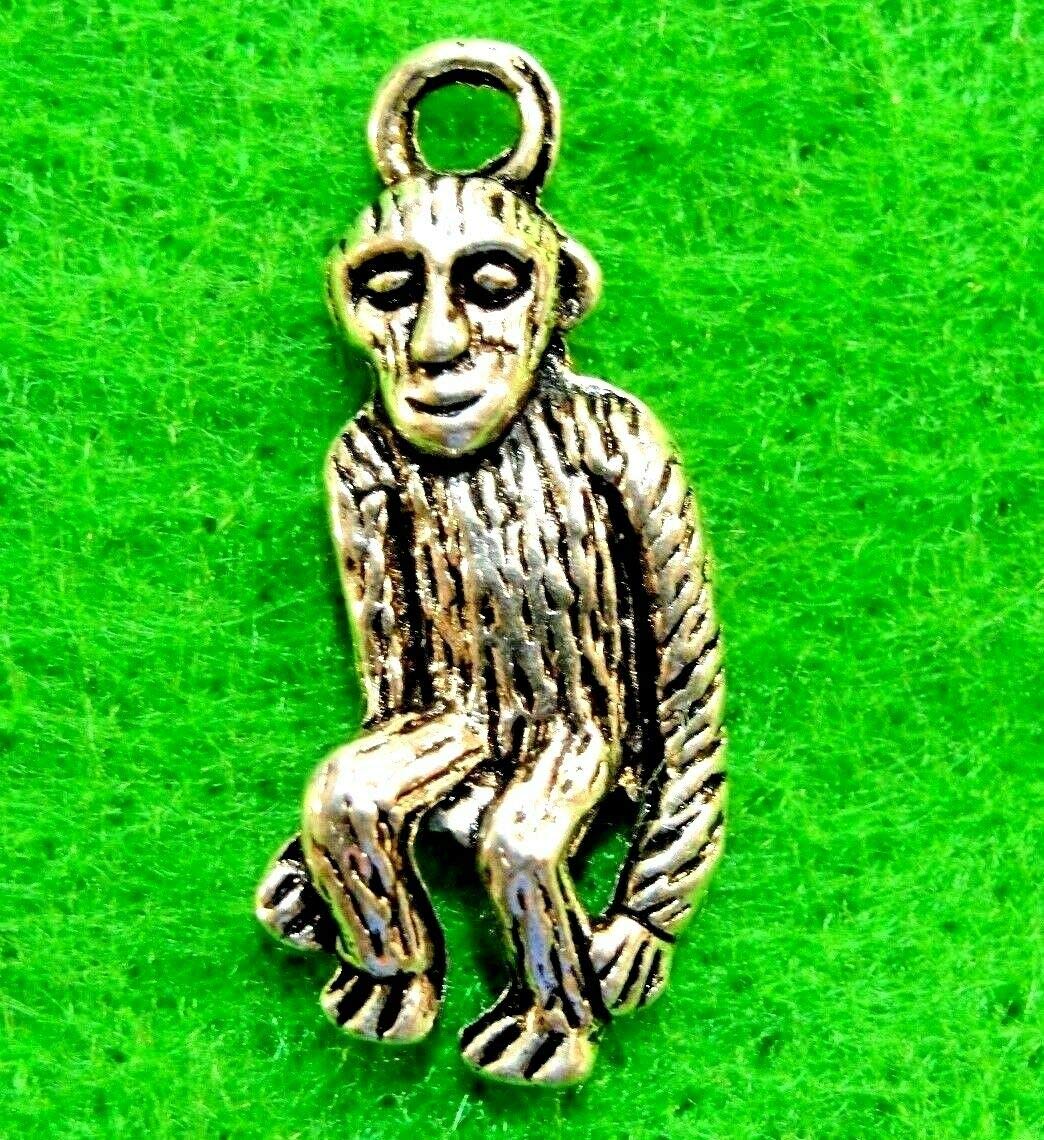 10Pcs Tibetan Silver 3D Monkey Charms - Animal Pendants for Jewelry Making, DIY Crafts, Bracelets & Earrings (AN044) | Perfect for Boho Style Accessories, Gift Giving & Handmade Projects