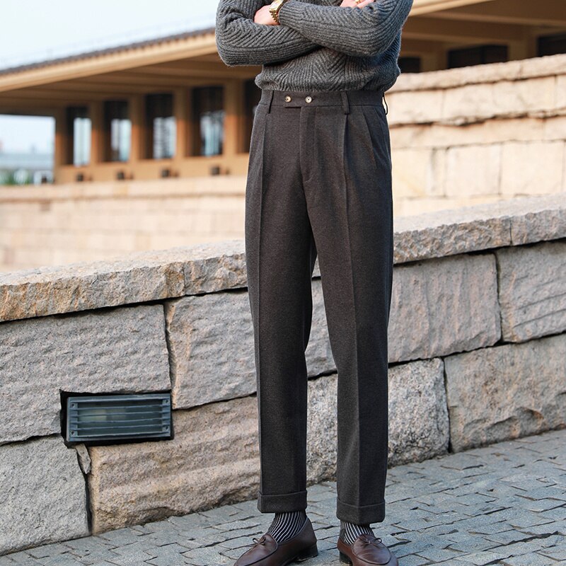 Paris Gentleman Trousers for Men - Classic Slim Fit Dress Pants for Business, Office & Formal Occasions