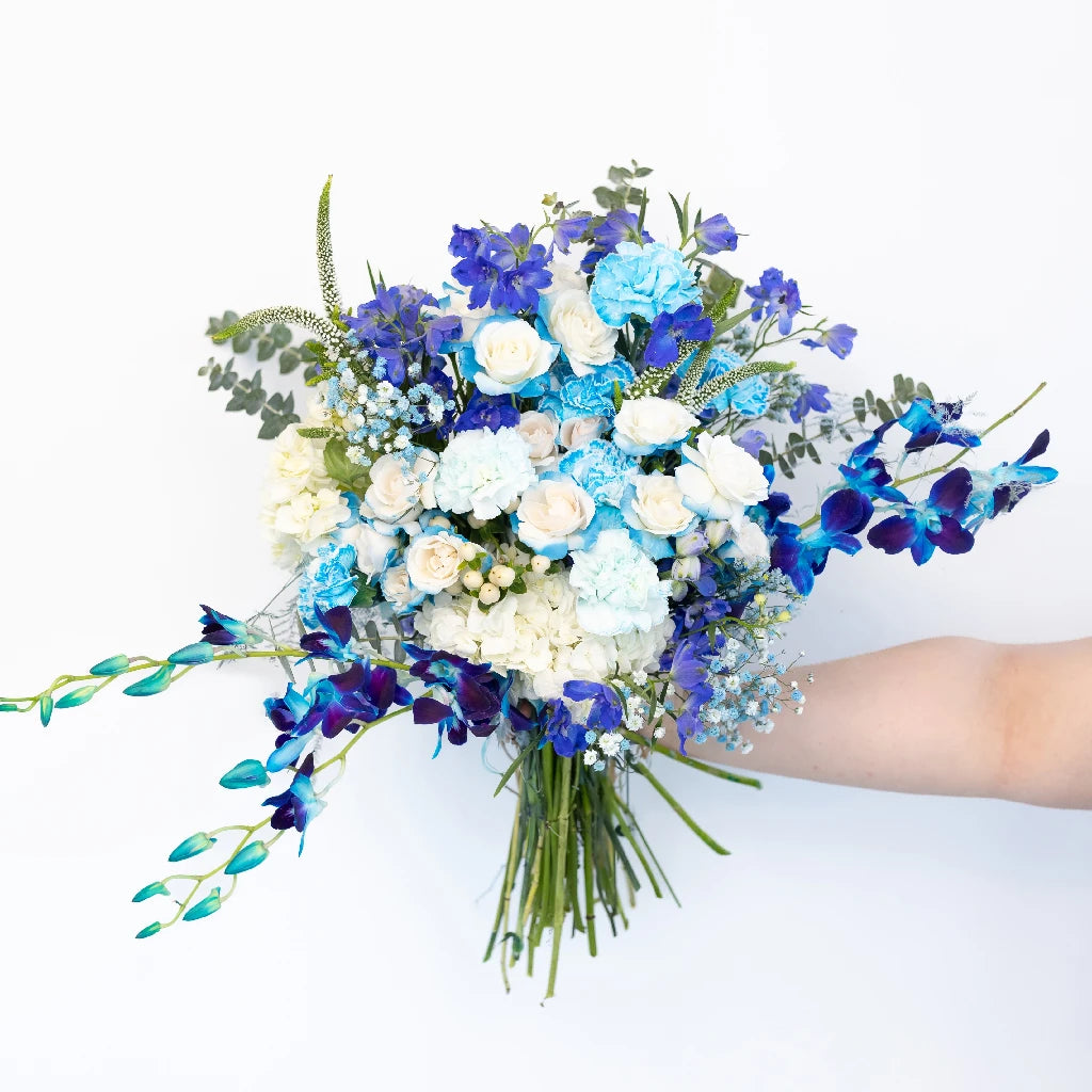 Aqua Blue DIY Flower Arrangement Kit - Artificial Floral Craft Set for Home Decor, Wedding Centerpieces & Party Decorations