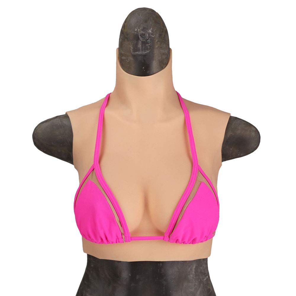 JRYⓇ High Collar Silicone Breast Forms - Realistic Mastectomy Bras & Chest Enhancers for Women & Men - Medical Grade Solid Silicone Fake Breasts & Underwear Pads - Perfect for Post-Surgery, Crossdressing & Confidence Boosting