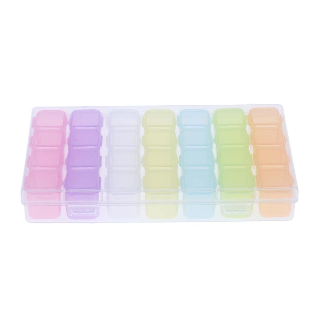 LOSA 28 Slots Nail Art Beads & Glitter Jewelry Organizer Box - Perfect for Nail Salon, DIY Crafts, and Jewelry Storage Display