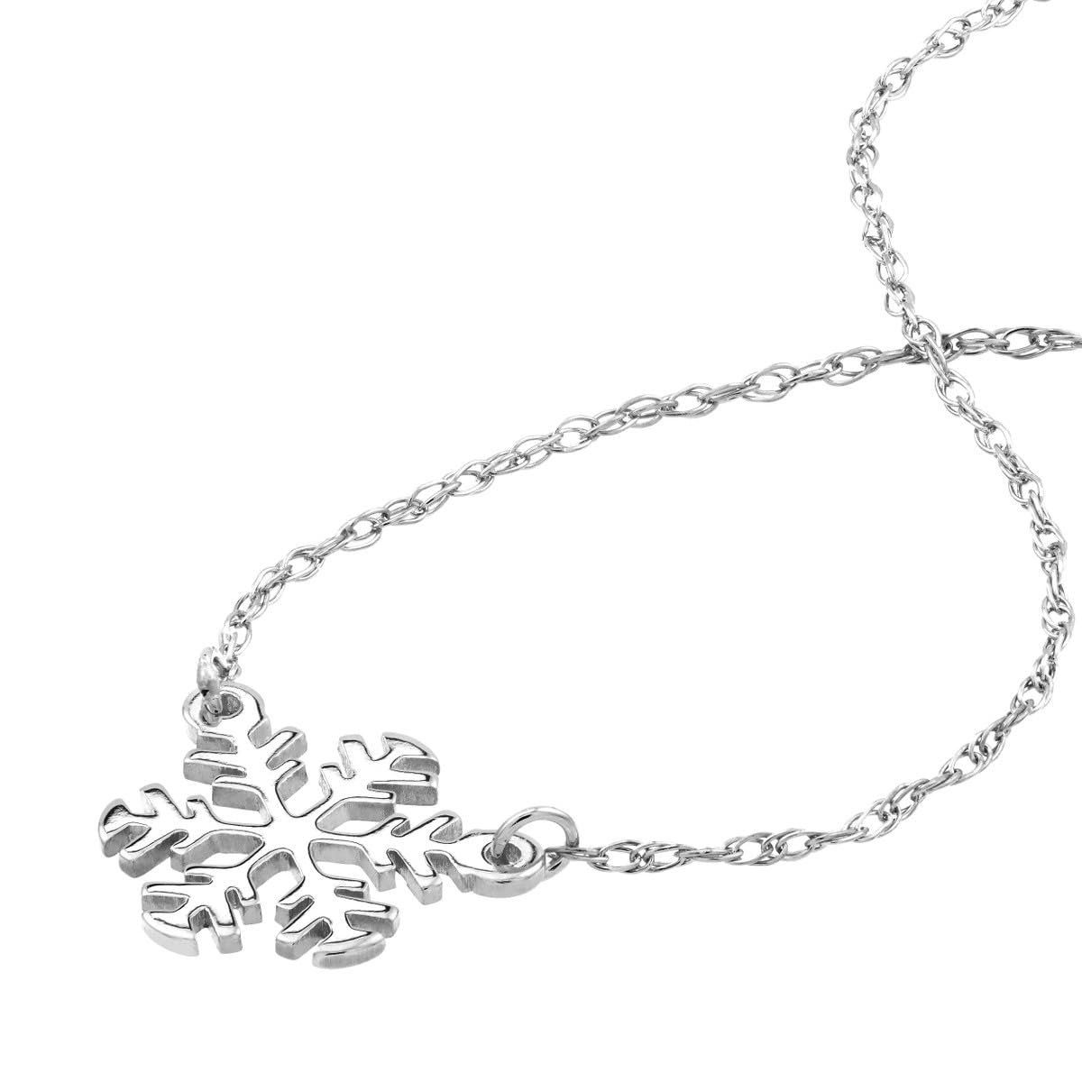 14K Solid Gold Snowflake Necklace - Elegant Snowflake Jewelry for Women - Perfect for Christmas Gifts, Winter Holidays & Special Occasions