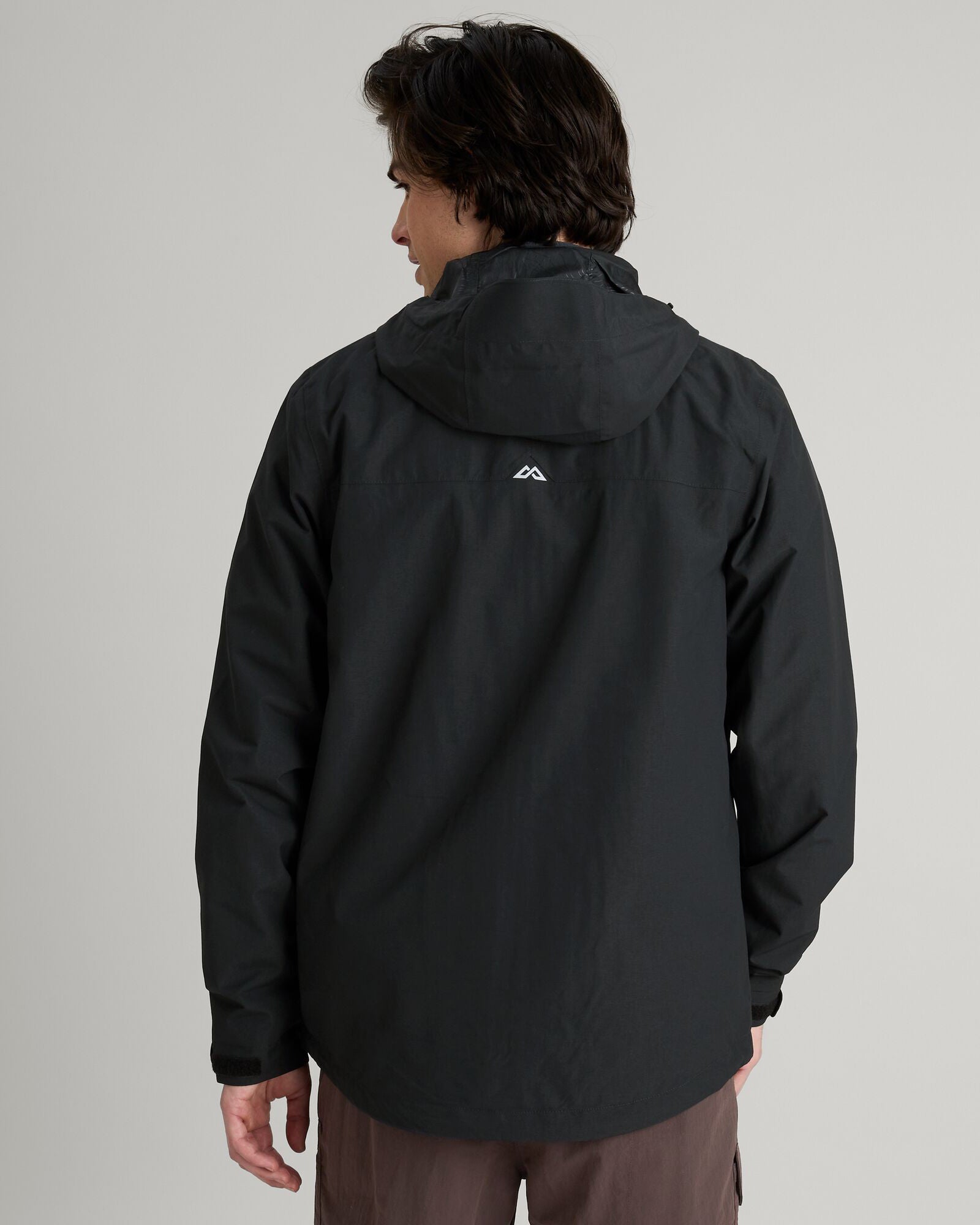 Andulo Men's 2-Layer Waterproof Rain Jacket - Black | Lightweight Windproof Outdoor Coat for Hiking, Camping & Travel