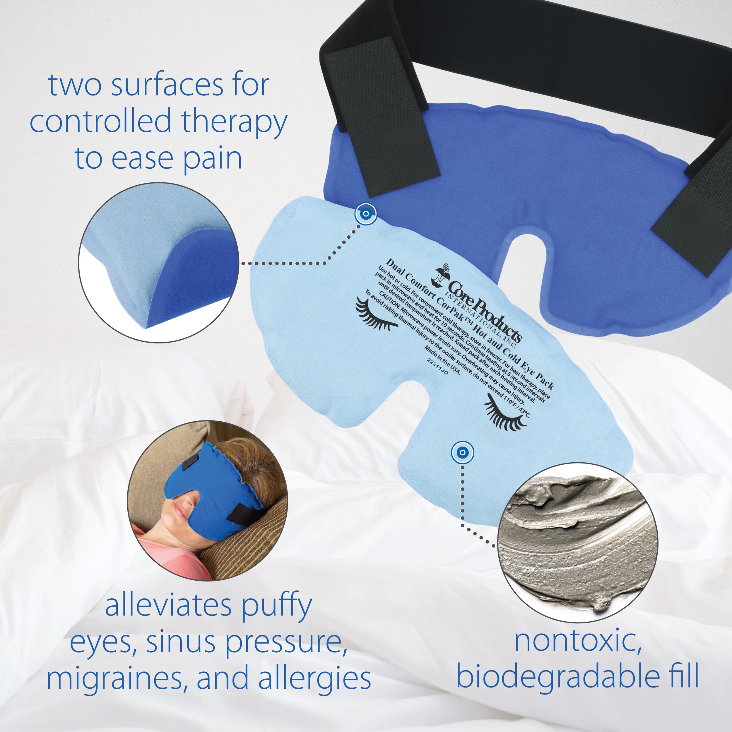 Hot & Cold Therapy Migraine Relief Eye Mask - Soothing Gel Pack for Headache, Stress & Sleep - Perfect for Travel, Office & Home Use