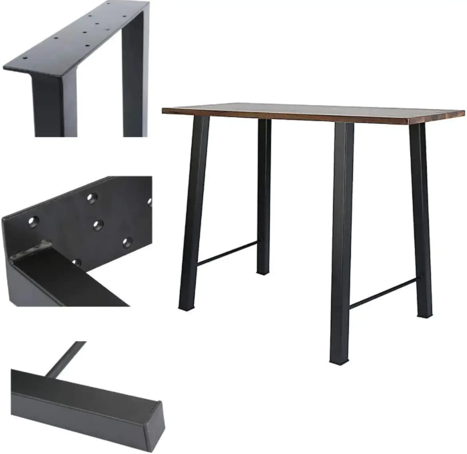 TC-HOMENY 28 Inch Metal Table Legs Set of 2 - Heavy Duty Furniture Legs for Coffee Tables, Desks & Benches - Industrial Style Home & Office Furniture Supports