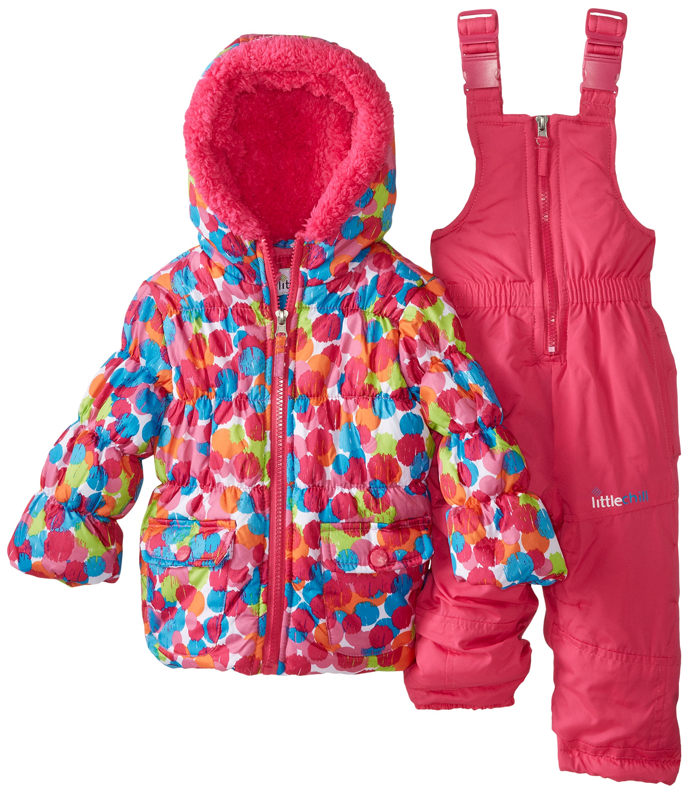 Big Chill Baby Girls' Multi Dot Snowsuit - Warm Winter Outerwear for Toddlers | Perfect for Snow Play, Outdoor Adventures & Cold Weather Protection