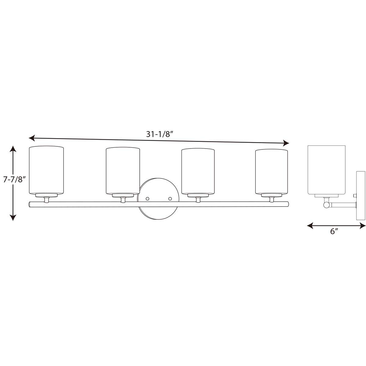 Progress Lighting P2160-20 Replay 4-Light Bathroom Vanity Light Fixture in Antique Bronze - Perfect for Bathroom Mirror Lighting and Vanity Decor