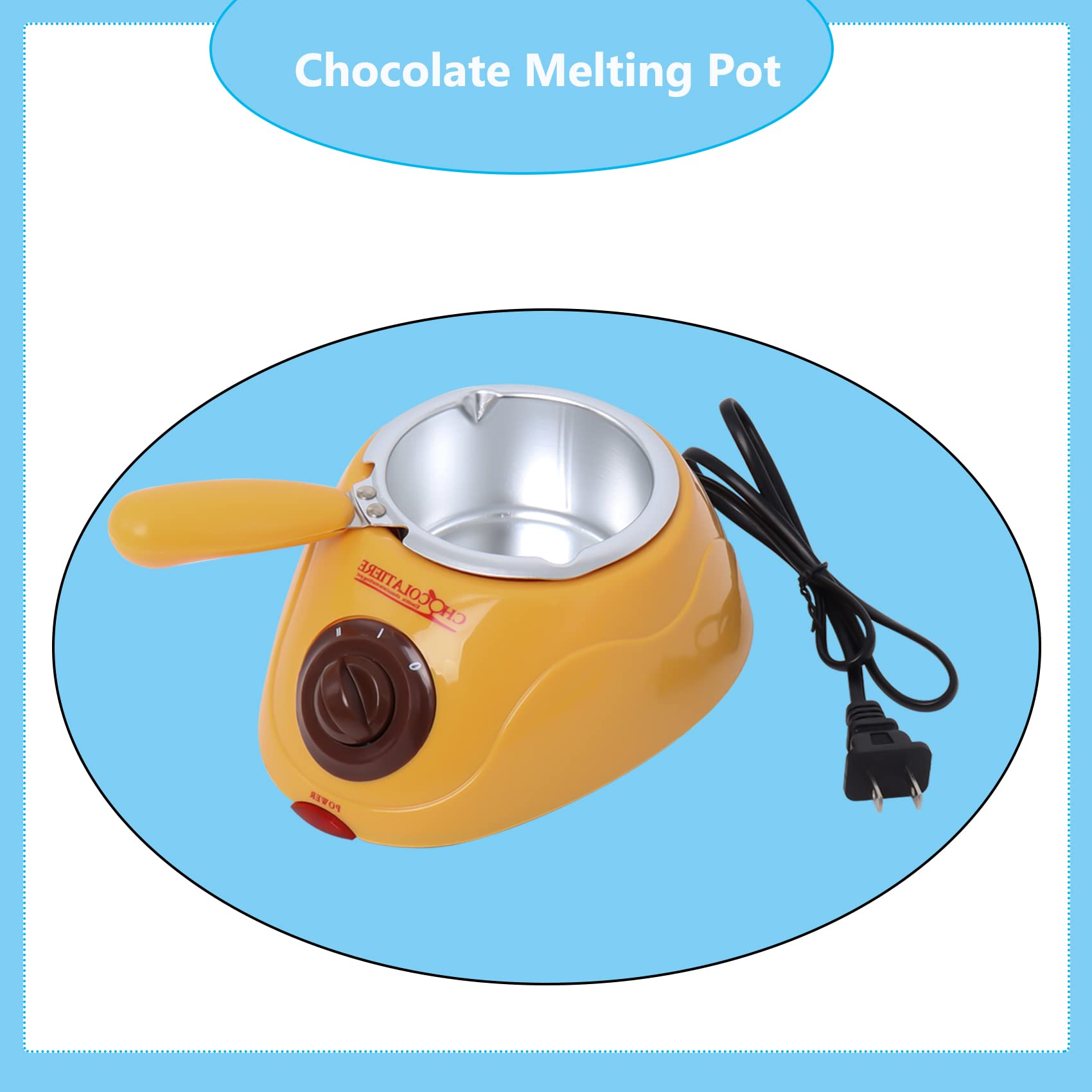 Electric Chocolate Melting Pot Kit - Candy & Chocolate Maker for Baking, DIY Gourmet Tools - Perfect for Home Baking, Candy Making, and Handmade Chocolate Gifts (Yellow)