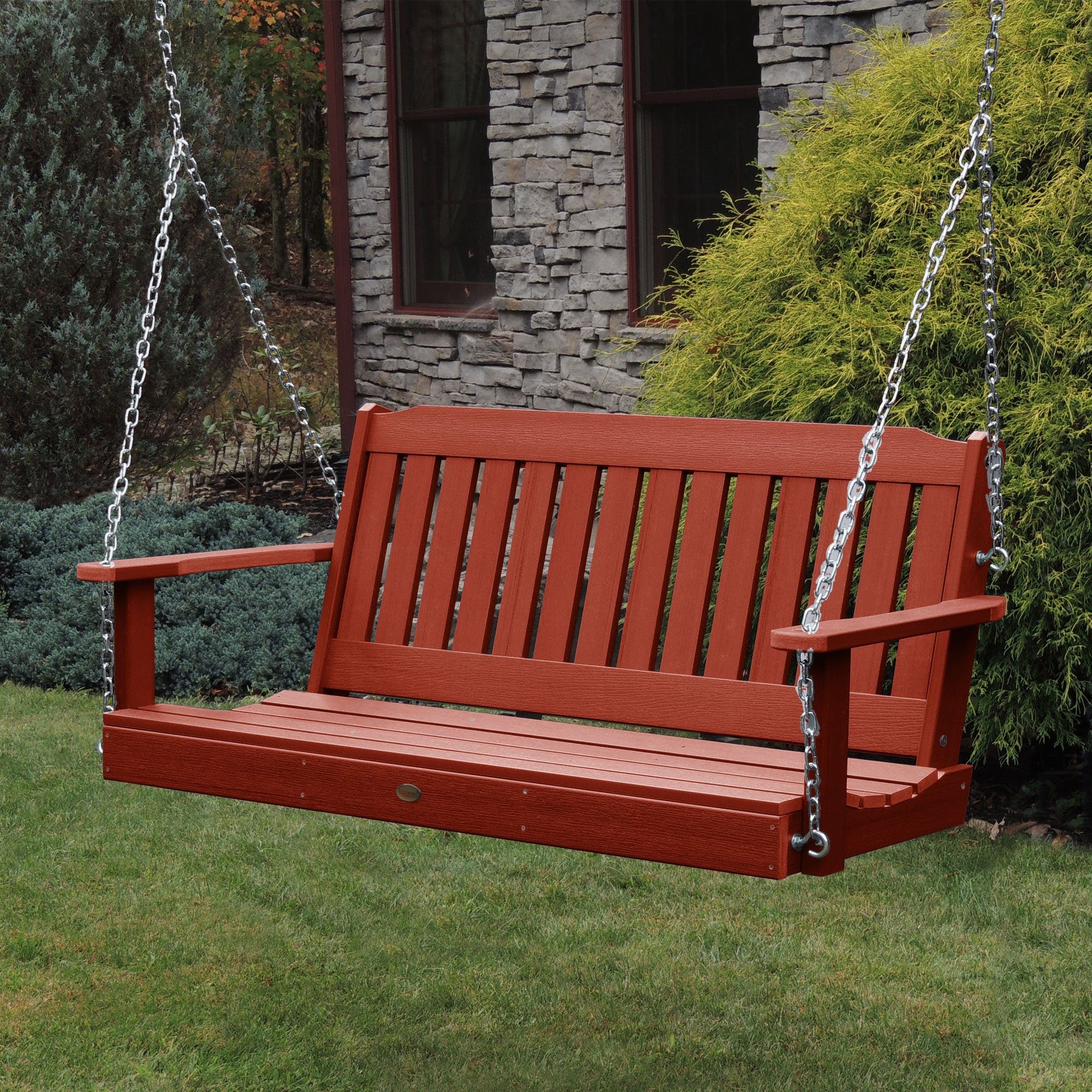 5ft Lehigh Porch Swing - Heavy Duty Outdoor Hanging Bench for Garden, Patio, Deck - Perfect for Relaxing & Lounging in Backyard, Front Porch or Balcony