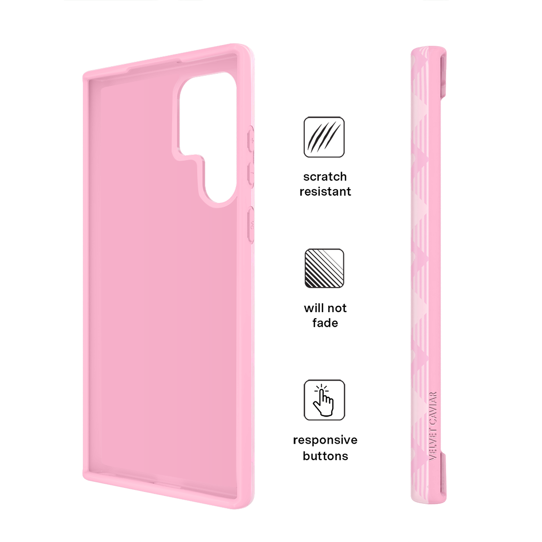 Pink Gingham Samsung Phone Case - Cute & Stylish Protective Cover for Samsung Galaxy - Perfect for Everyday Use, Work & Travel
