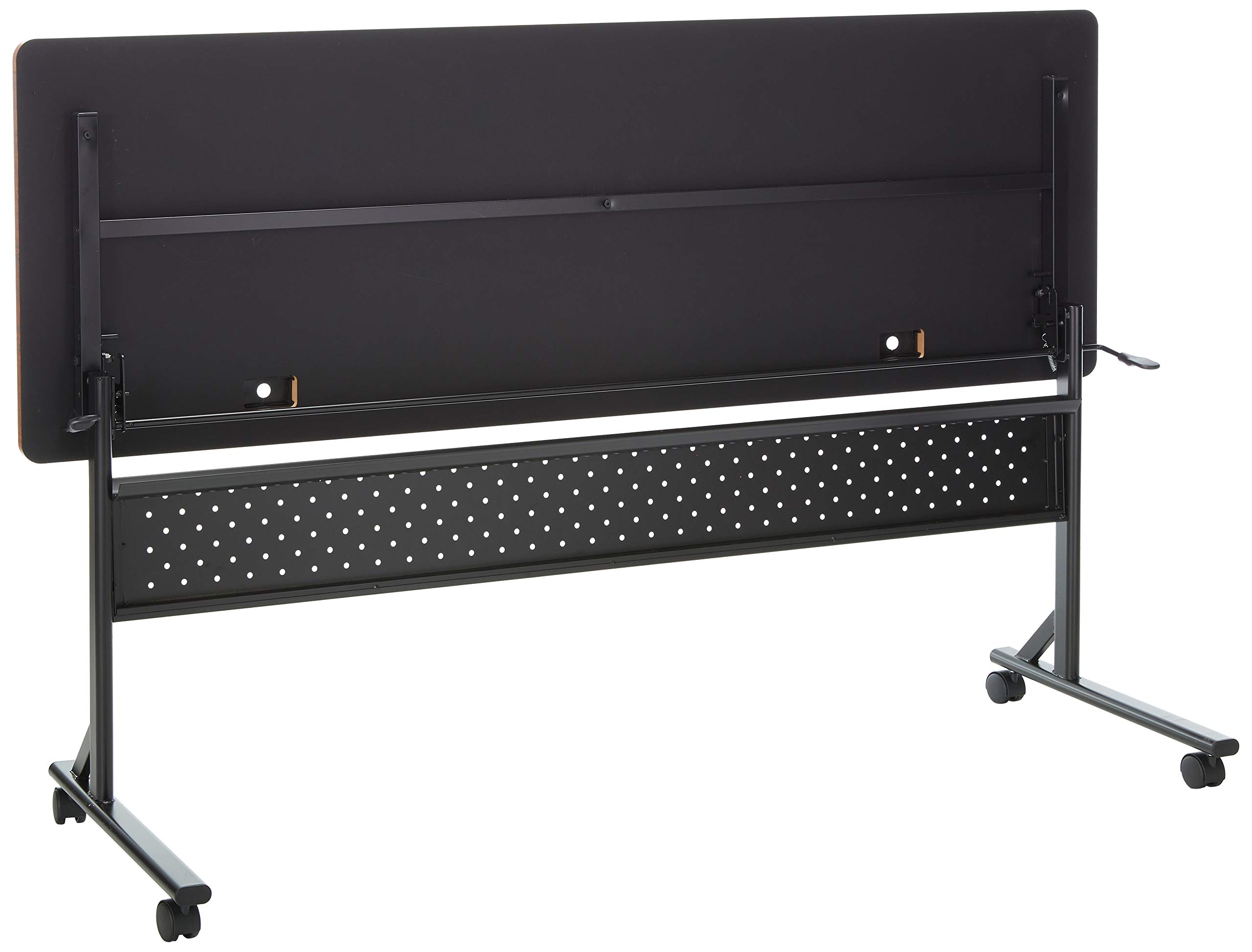 Lorell Flipper Training Tables - Cherry Wood Adjustable Height Folding Table for Home Gym, Office & Classroom Use