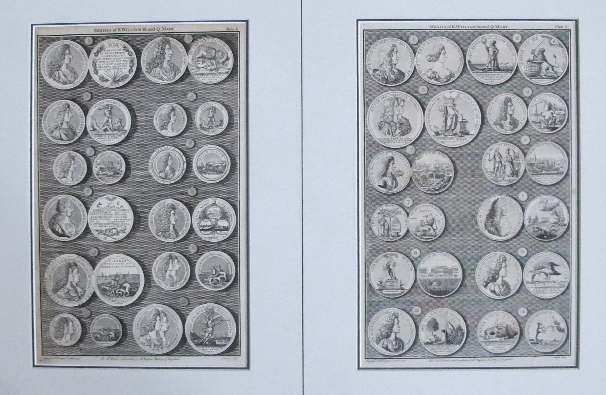 1745 British Regal Medals Set - Queen Anne & King George II Commemorative Coins (Matted, 2-Piece Collection) | Perfect for History Buffs, Coin Collectors & Royal Memorabilia Displays