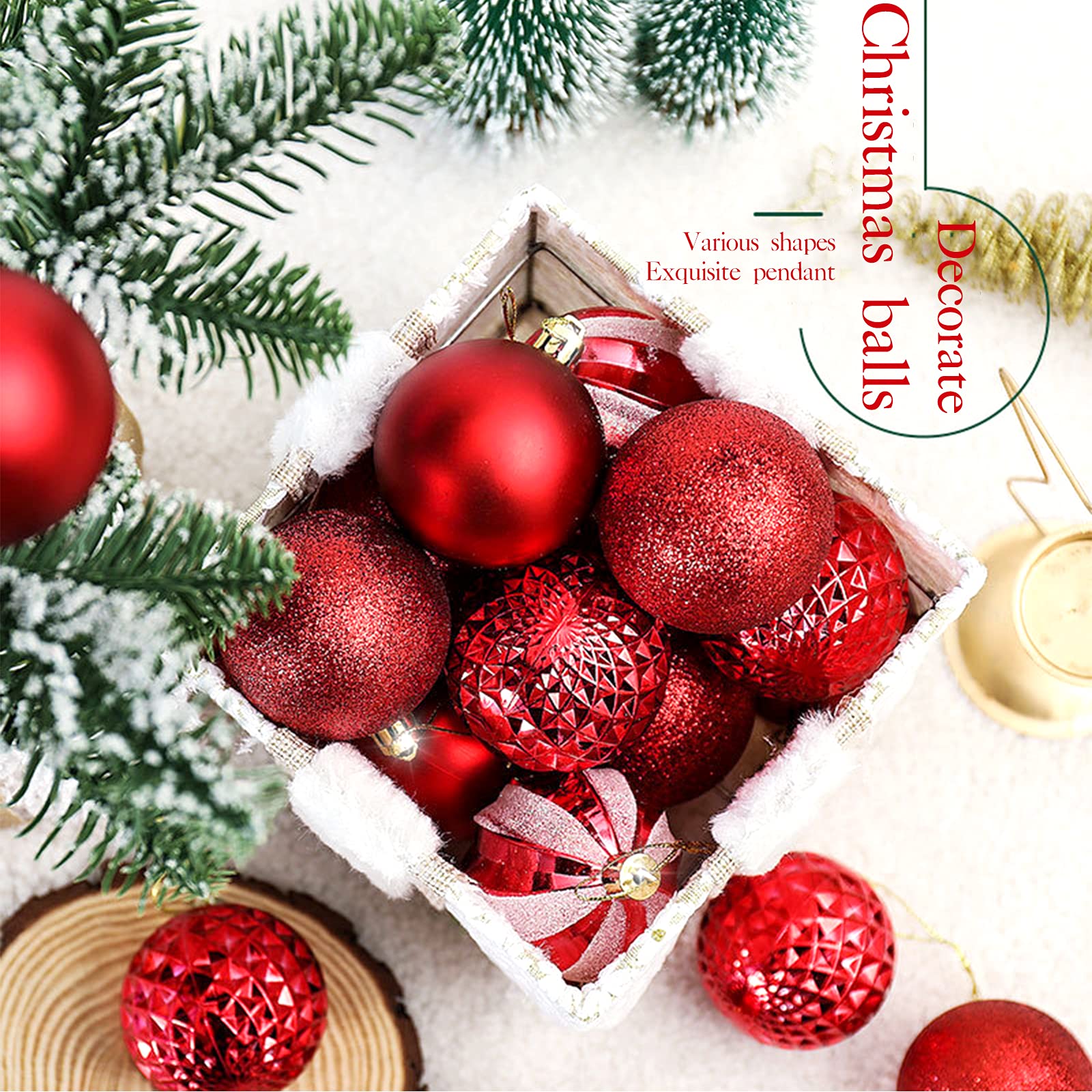 16pcs Shatterproof Christmas Ball Ornaments - 60mm Large Holiday Decorations for Christmas Tree, Wedding & Party | Durable Xmas Tree Decor for Indoor & Outdoor Festive Celebrations