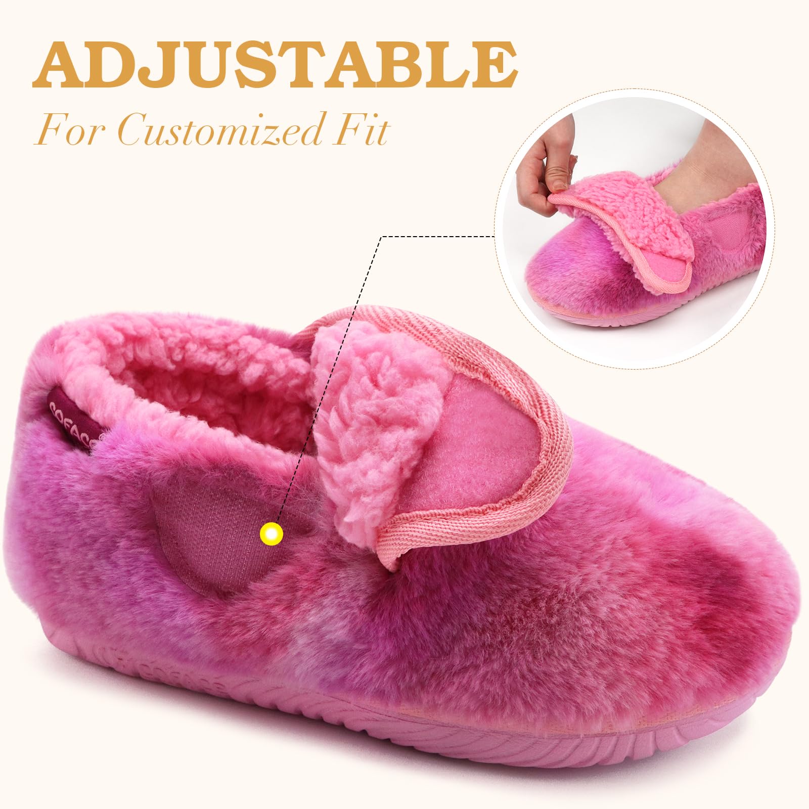 COFACE Women's Memory Foam House Slippers - Soft Fluffy Indoor/Outdoor Slippers for Ladies - Perfect for Home, Office, and Travel Comfort