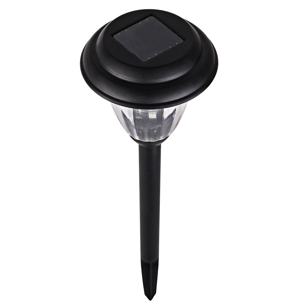 Solar Powered Outdoor Pathway Lights - 8 Pack Matte Black Stainless Steel LED Garden Lights for Landscape, Yard, Driveway & Walkway | Weatherproof & Energy Efficient for Nighttime Safety & Decoration