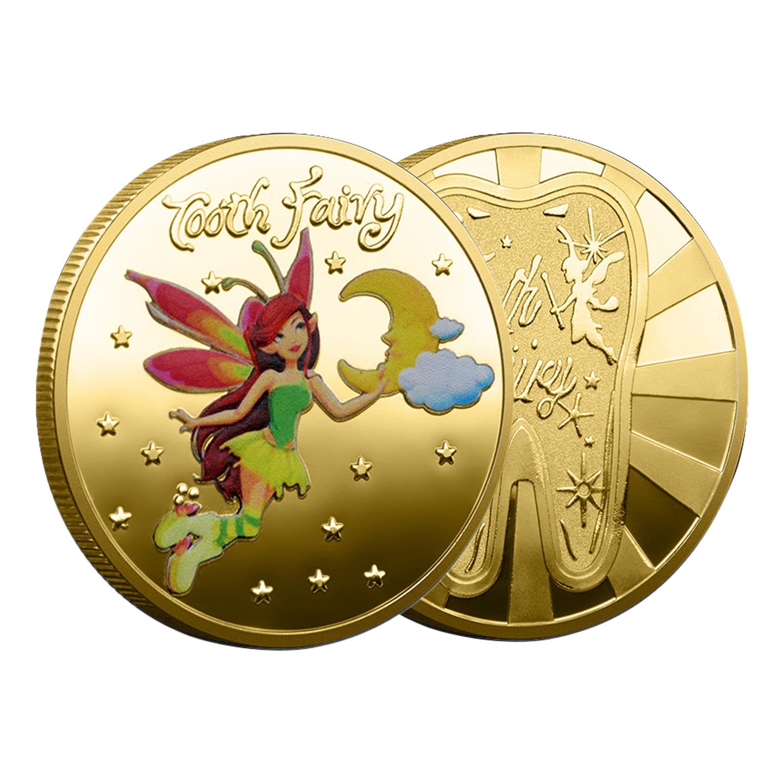 Tooth Fairy Coin for Kids - Lost Teeth Reward Keepsake & Commemorative Souvenir | Cartoon Uncirculated Collectible Coin for Boys & Girls | Perfect Gift for Tooth Change Milestones & Childhood Memories
