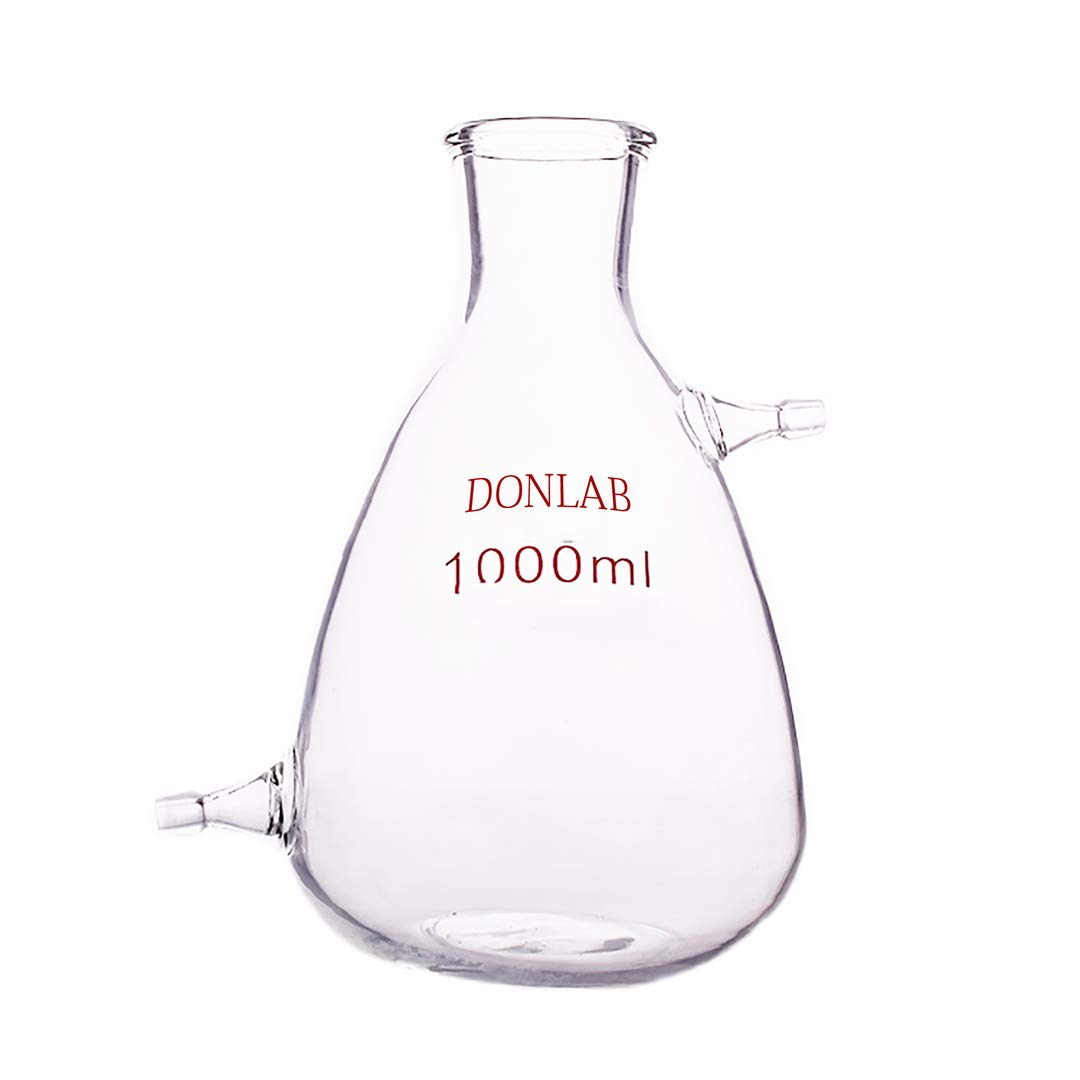 BMA-5000 5000ml/5L Heavy Wall Borosilicate Glass Vacuum Filtering Flask with Side Tubulature, -0.06MPa Lab Filter Bottle for Chemistry Experiments (125ml-20L Capacity) - Ideal for Laboratory Filtration, Distillation, and Scientific Research Applications