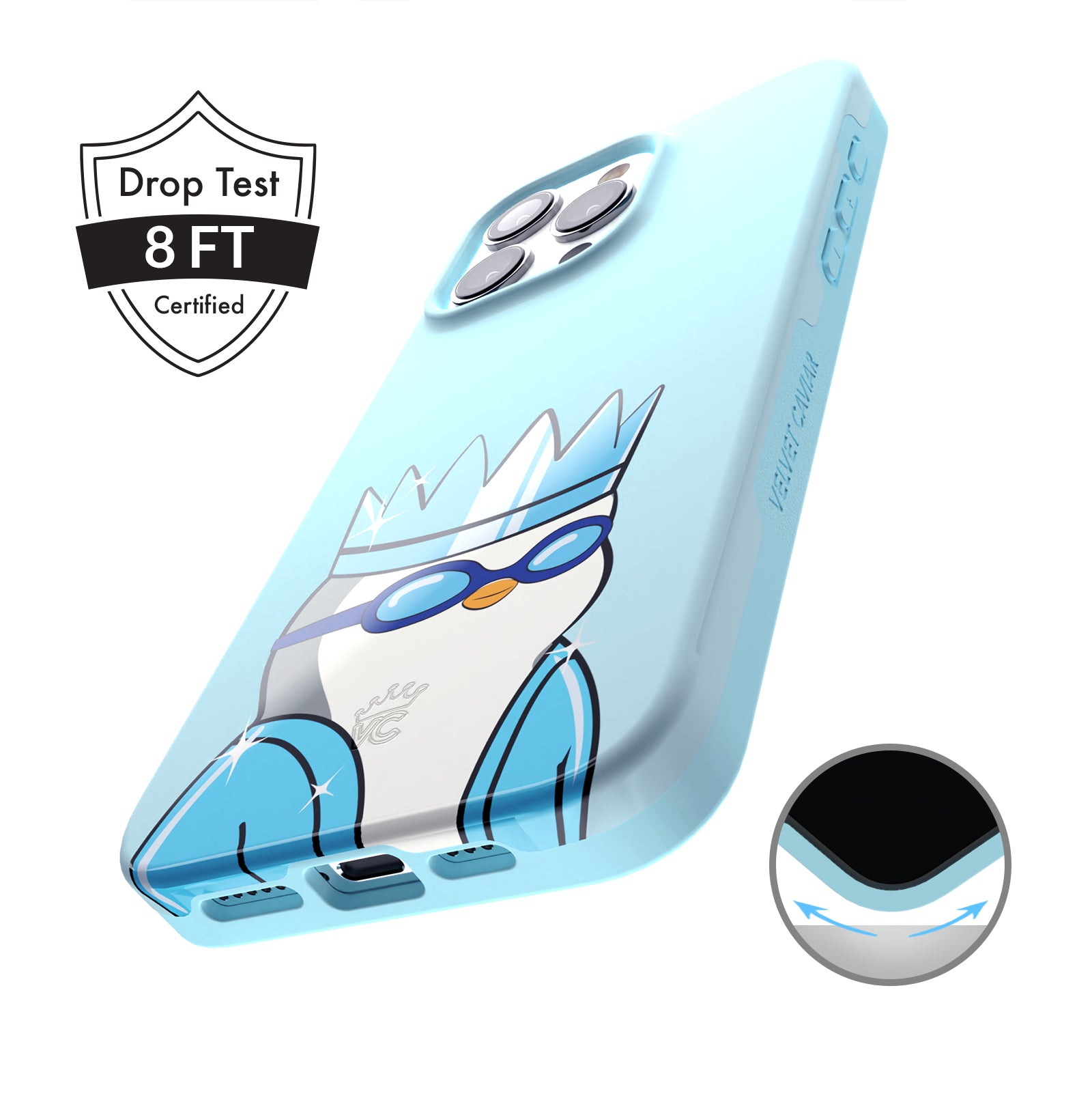 Pudgy Penguins Polar Blue iPhone Case - Cute & Durable Protective Cover for iPhone 13/14/15 - Perfect for Everyday Use, Travel & Gifts