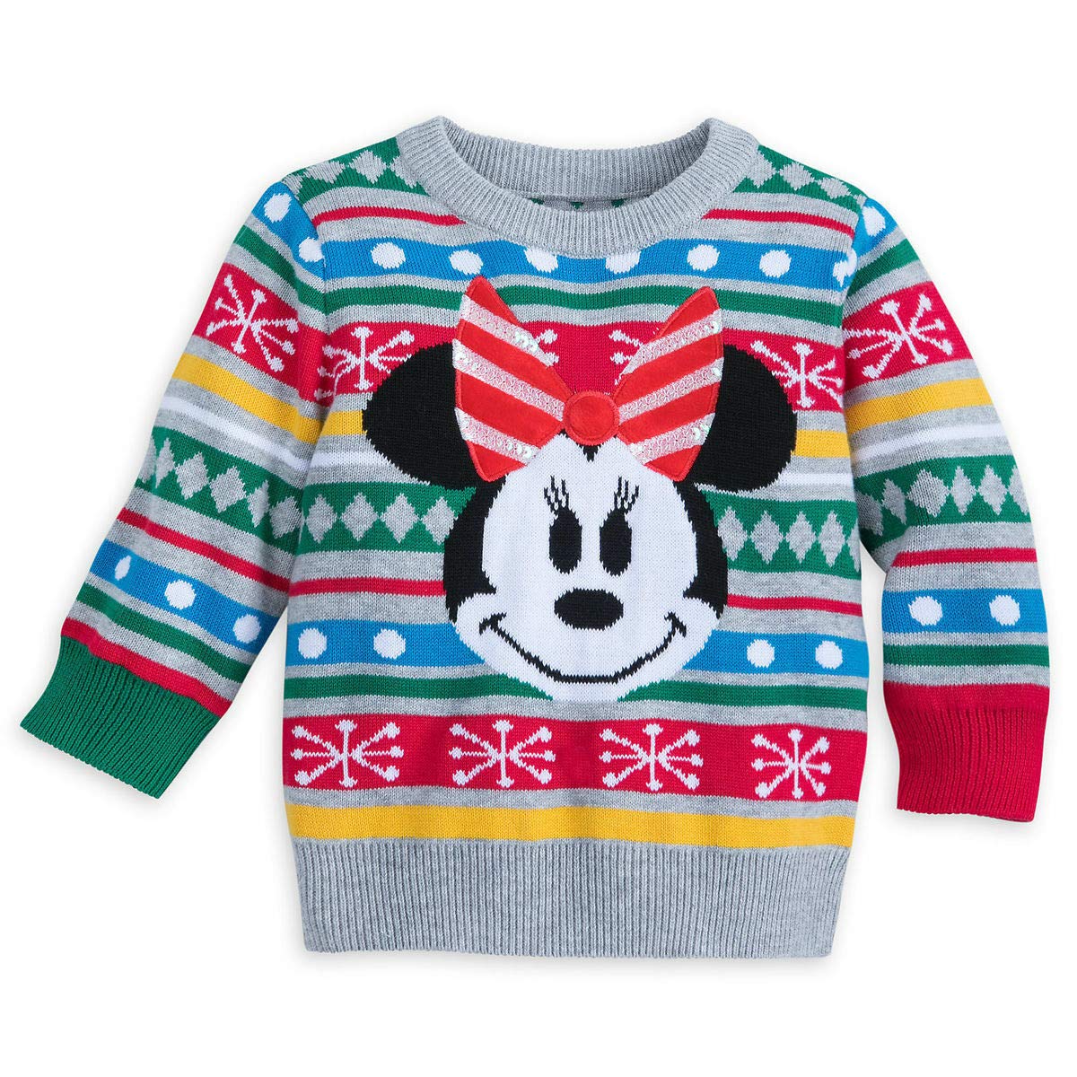 Minnie Mouse Christmas Sweater for Baby Girls - Disney Store Holiday Outfit for Toddlers & Infants - Perfect for Family Photos, Christmas Parties & Festive Celebrations