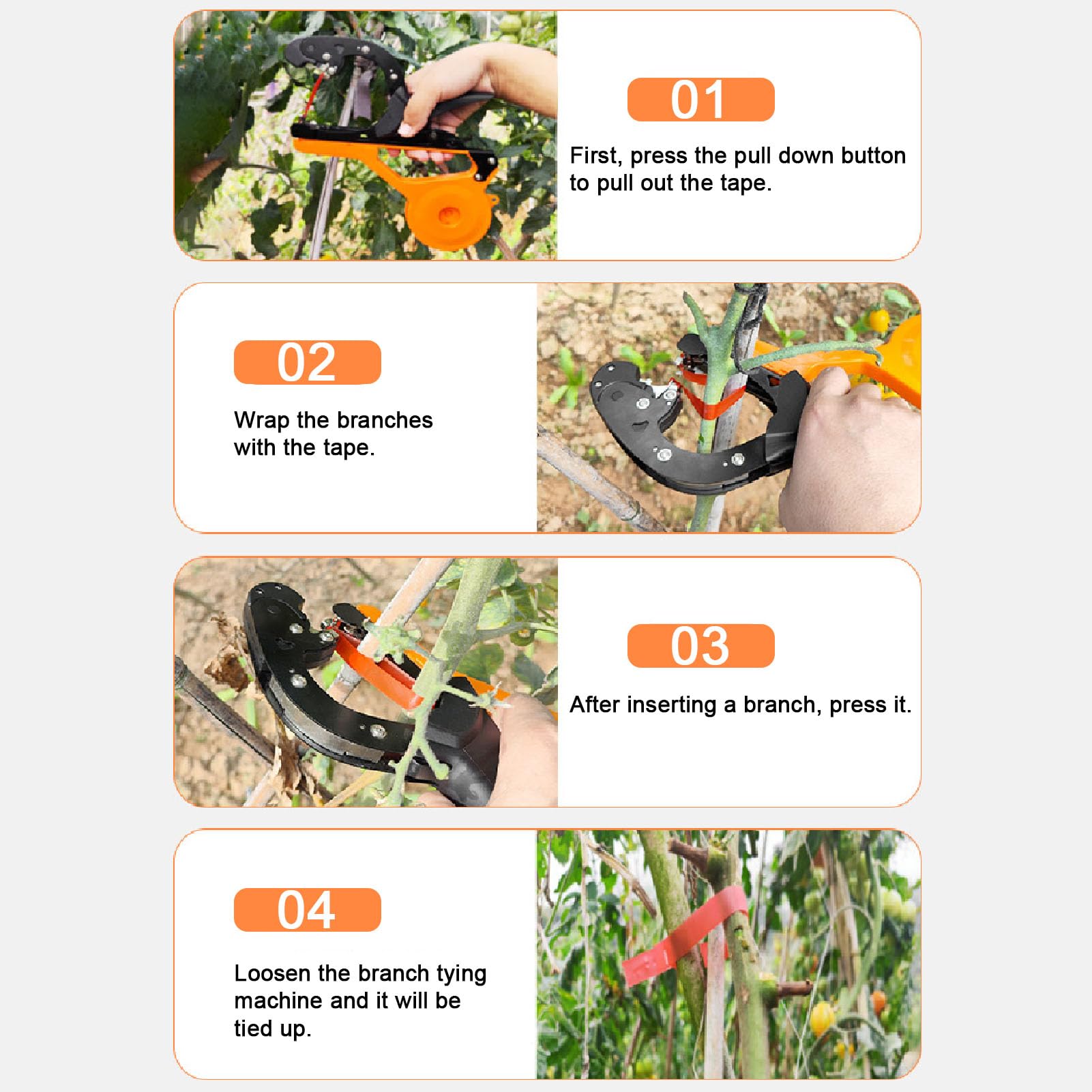 HEEPDD Plant Tying Machine - Garden Tape Gun with Blade for Grapes, Raspberries, Tomatoes & Vining Vegetables | Easy Plant Support Tool for Vineyards, Greenhouses & Home Gardens