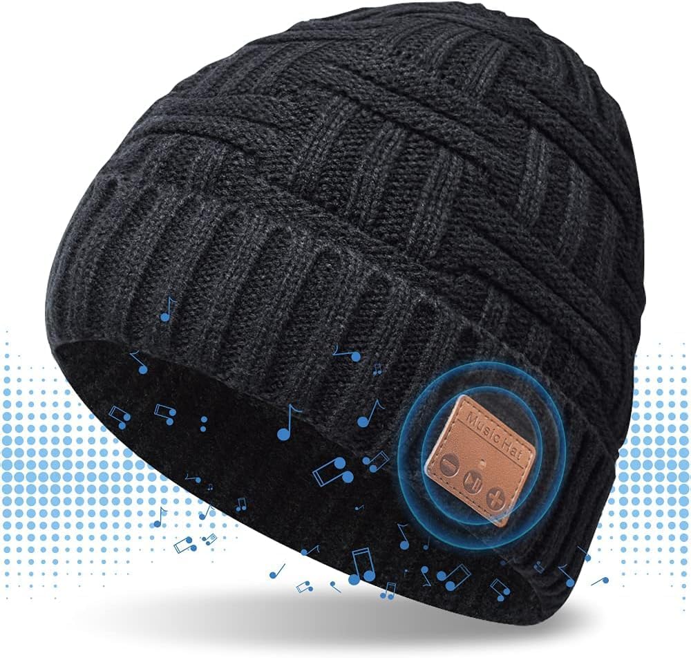 EverPlus Bluetooth Beanie Hat for Men & Women - Wireless Headphone Winter Knit Cap with Built-in Speakers - Perfect Gift for Adults, Stocking Stuffers (Ideal for Skiing, Running, Commuting & Outdoor Activities)