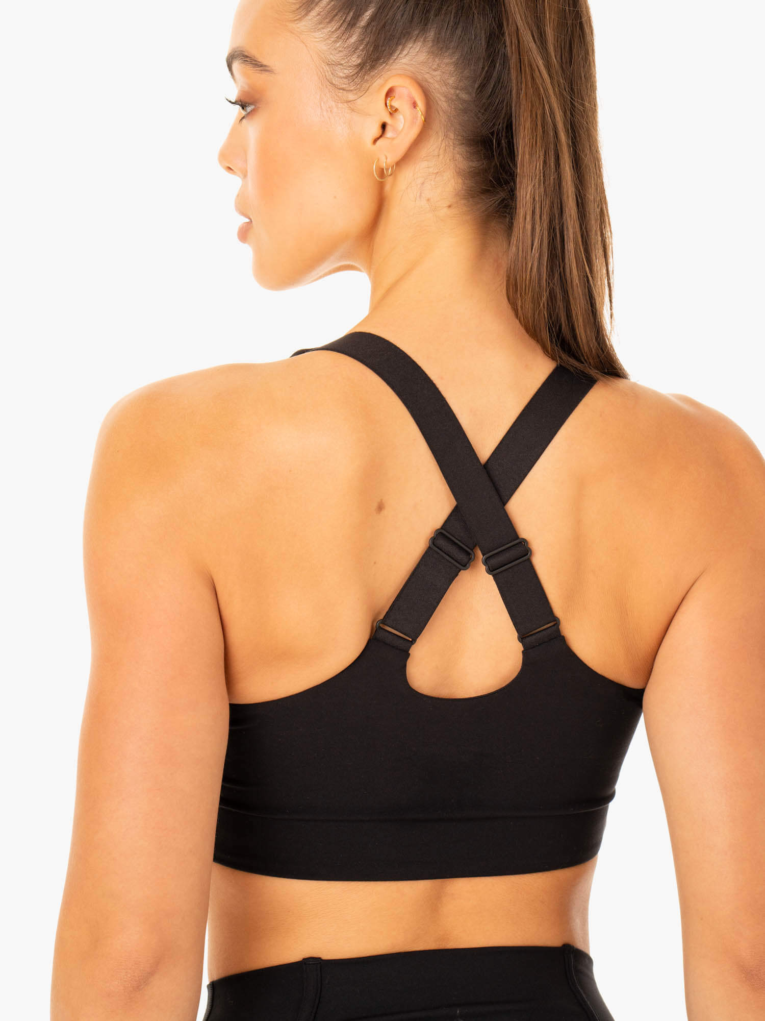 Form Sports Bra for Women - High Support Workout Bra in Black - Perfect for Running, Yoga & Gym