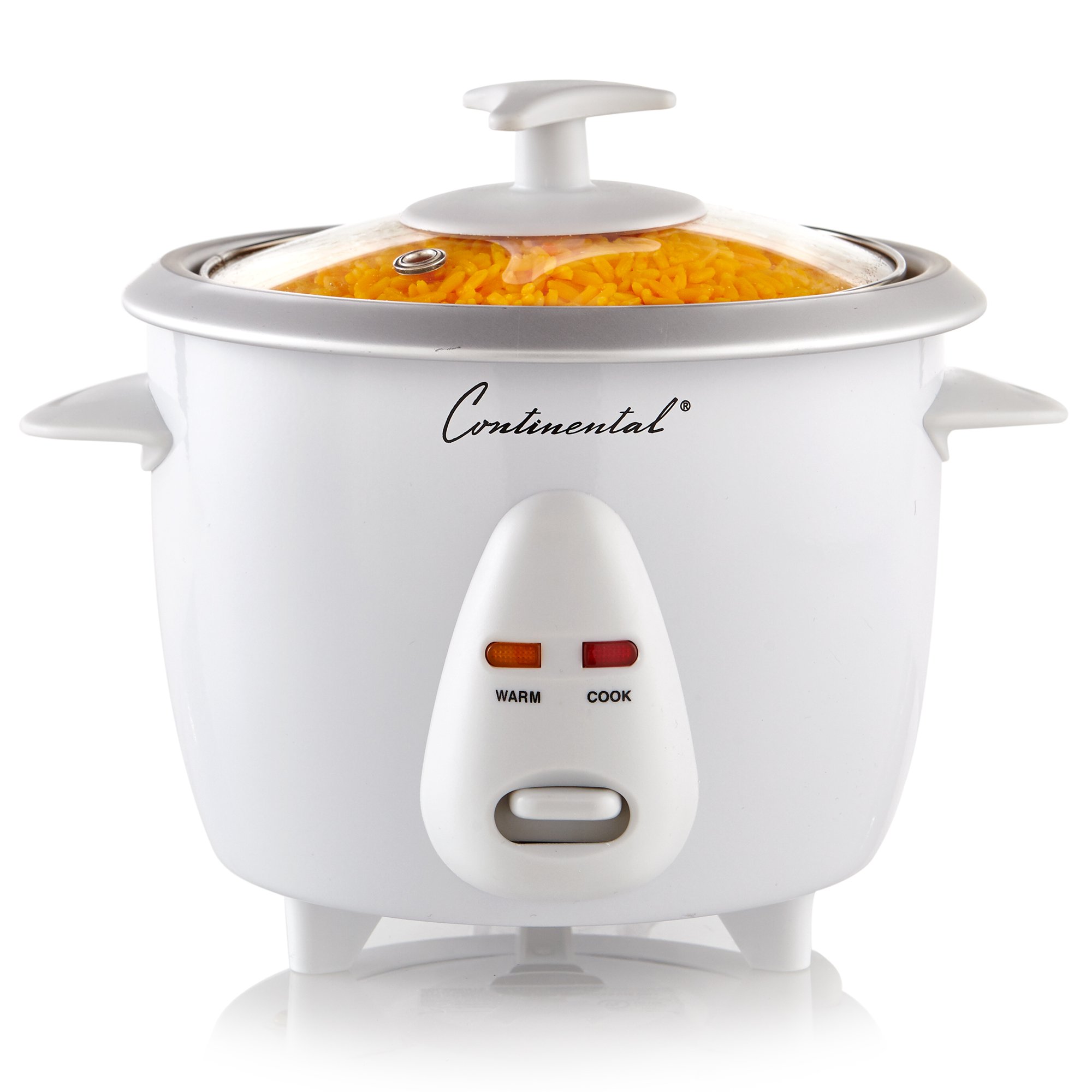 Continental Electric CE23201 6-Cup Rice Cooker - 3 Cups Uncooked (6 Cups Cooked) Capacity, White - Perfect for Small Families, Dorms & Office Lunch Prep