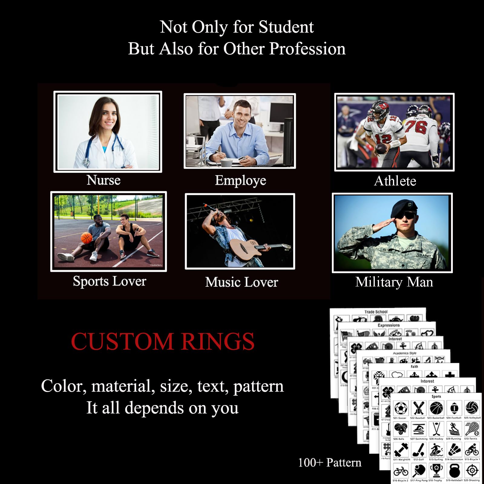 Customizable Graduation Rings for High School & College - Personalized Class of 2024 Rings in Sterling Silver, 10k, 14k or 18k Gold with Birthstone - Perfect Graduation Gift for Students & Alumni - Ideal for Commencement Ceremonies, Yearbook Photos & Alumni Reunions