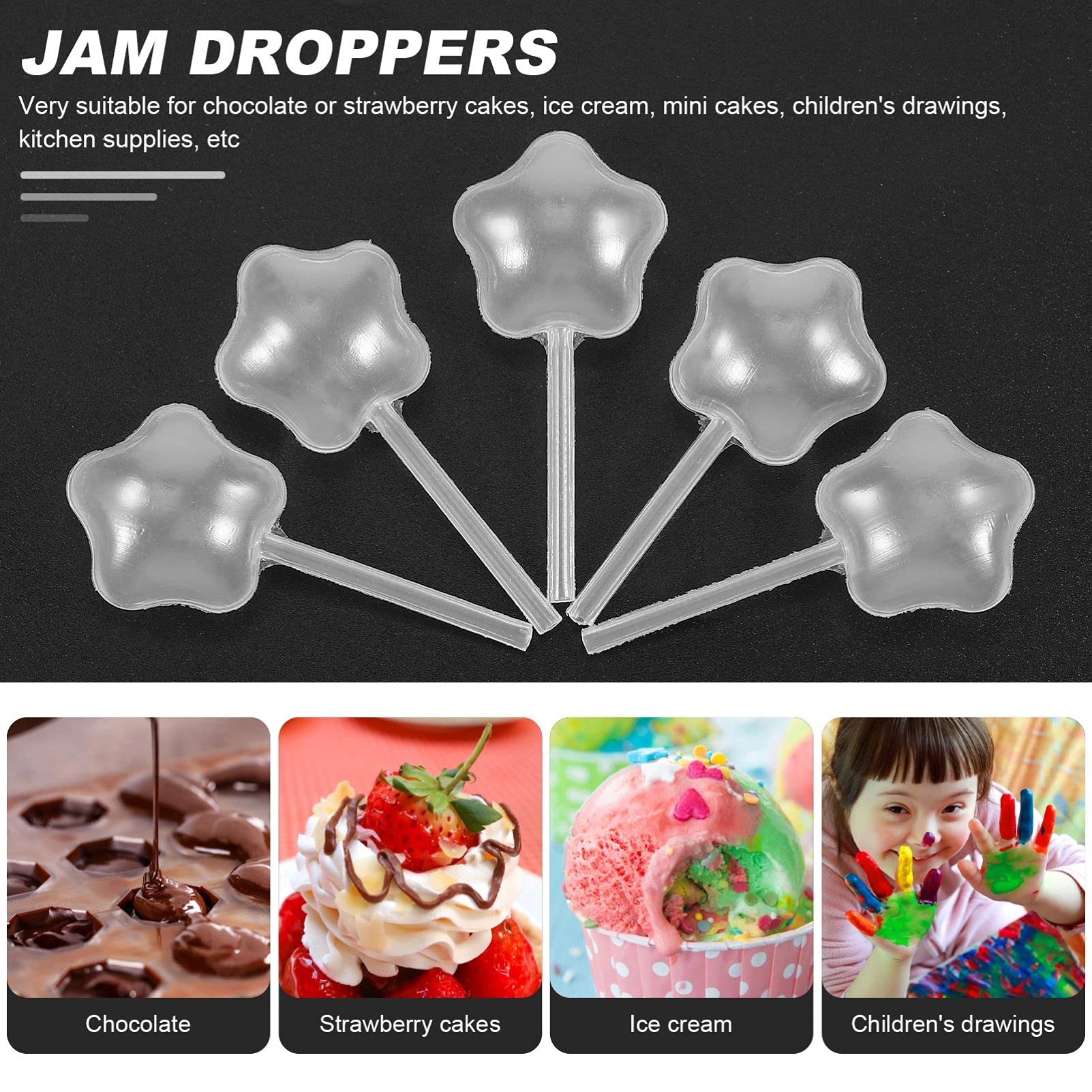 50pcs Plastic Jam Straws & Chocolate Pipettes for Cake Decorating, Ice Cream Topping, Strawberry Dessert - Mini Drinking Straws for DIY Baking, Party Desserts & Sweet Treats