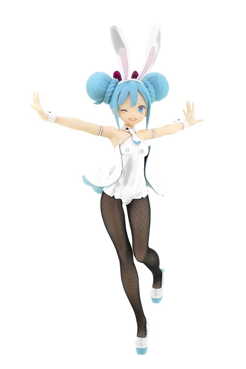 FURYU Vocaloid Hatsune Miku BiCute Bunnies White Ver. Anime Figure - Collectible Cute Bunny Girl Statue for Anime Fans & Miku Lovers | Perfect for Display, Gift, or Anime Decor