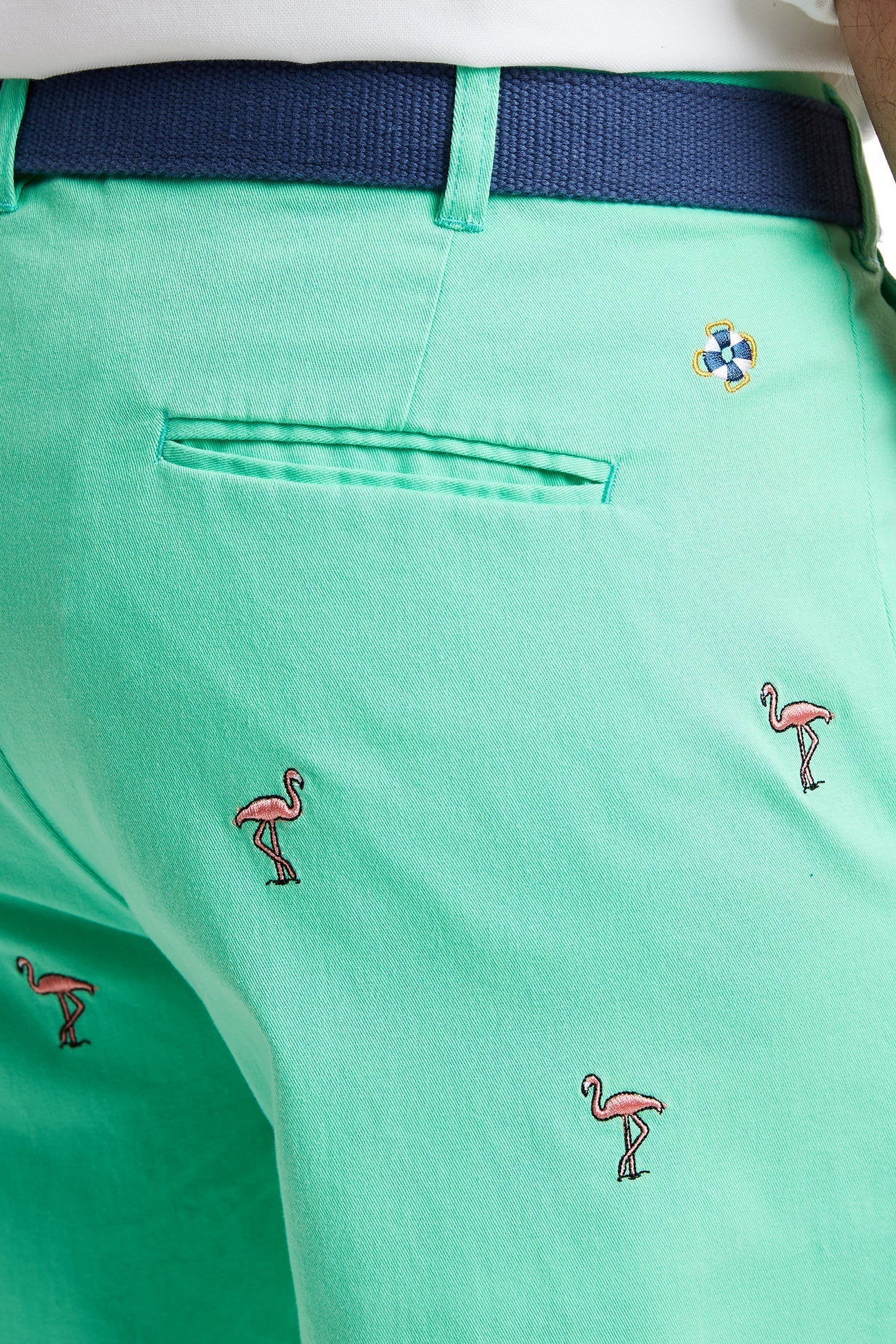 Cisco Short Sleeve Spring Green T-Shirt with Flamingo Print - Casual Summer Top for Women | Beach Outing, Vacation Wear, Street Style Fashion