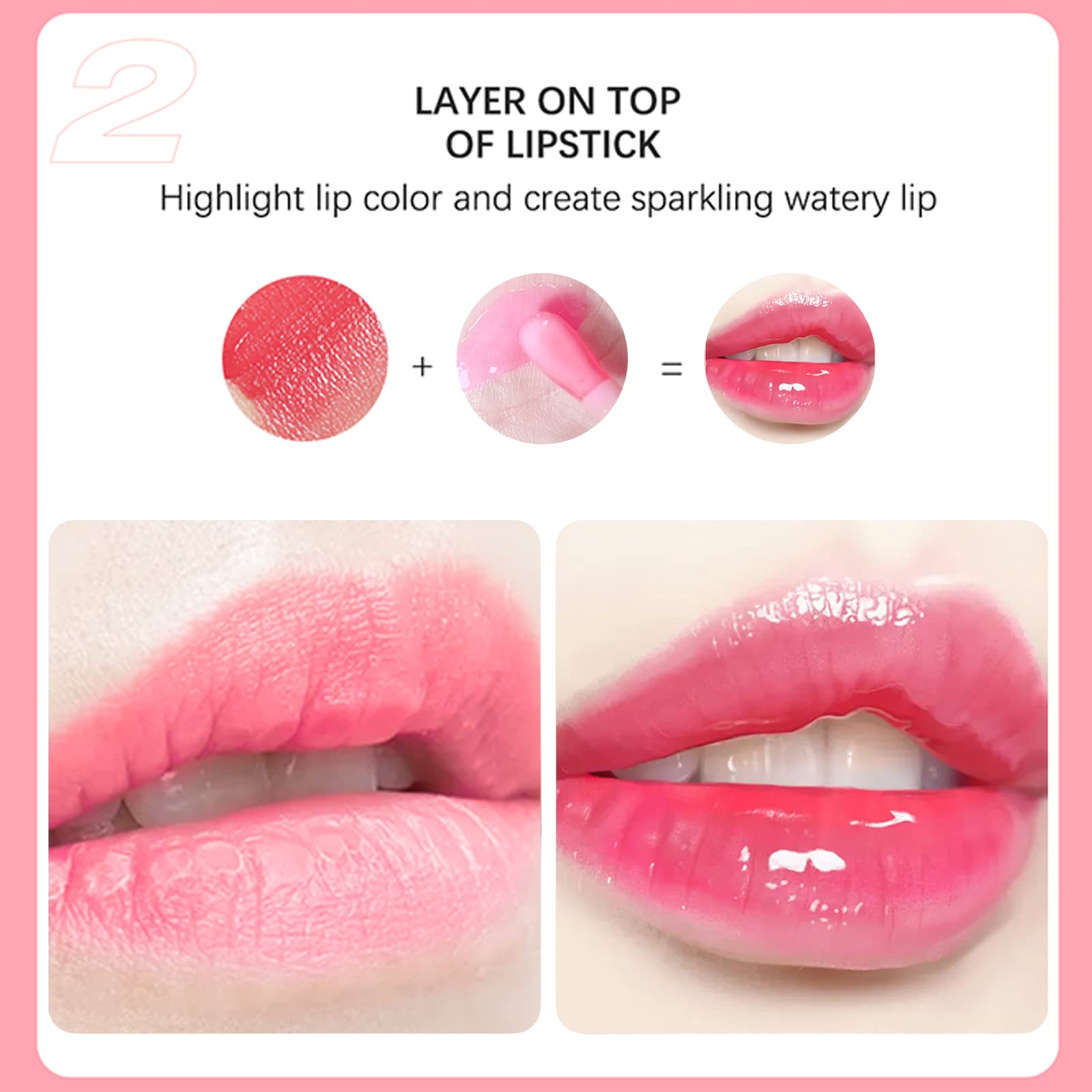 Hydrating Plumping Lip Gloss Oil - Long Lasting Moisturizing Lip Balm for Dry Lips & Lip Care - Transparent Tinted Lip Oil with Cherry Flavor | Perfect for Daily Hydration, Night Lip Treatment & Makeup Looks