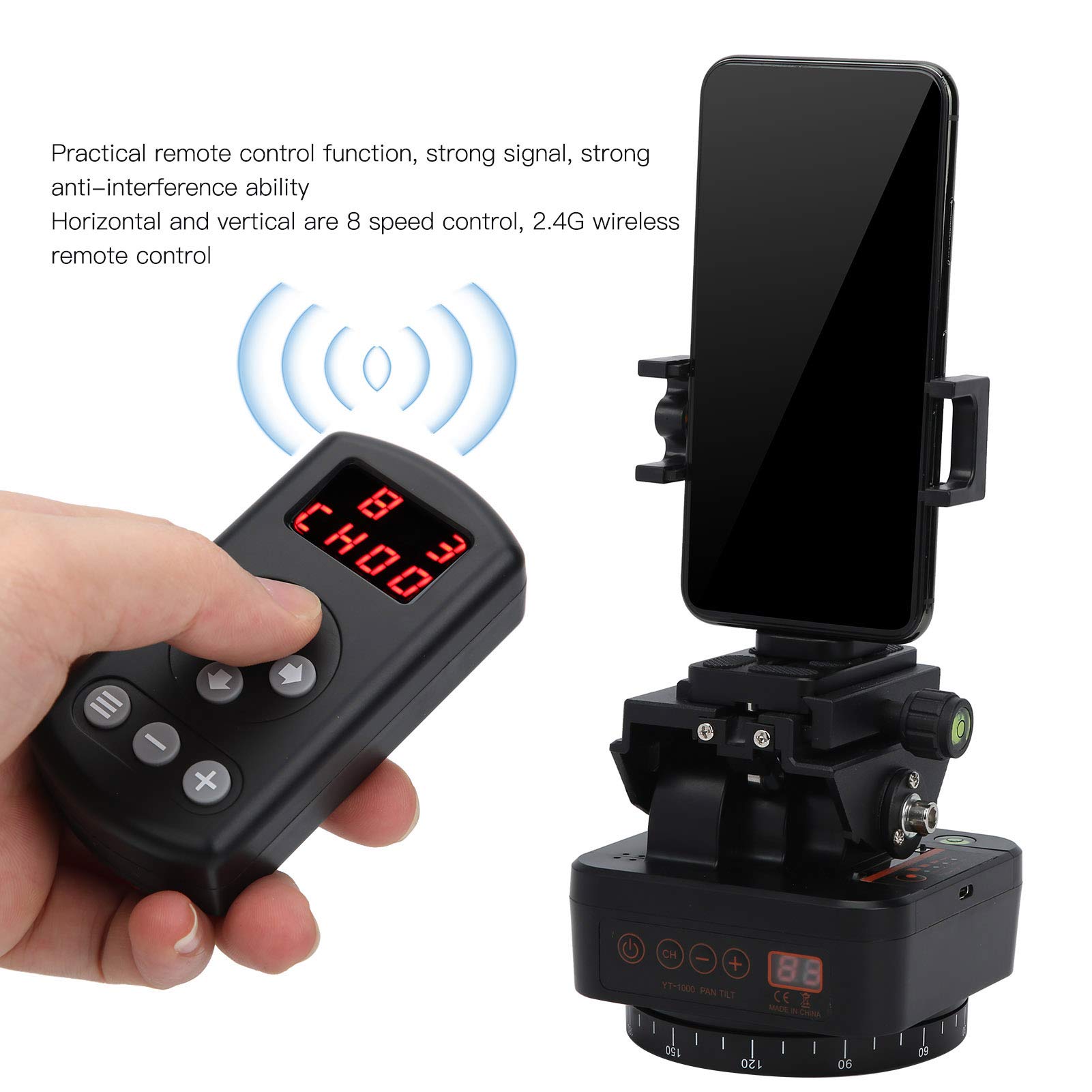 Gaeirt Motorized Tripod Head - 360° Rotating Electric Ball Head for Panoramic Photography | Remote Control Time Lapse Tripod Mount for DSLR, Smartphone & Action Cameras | Perfect for Vlogging, Astrophotography & Travel Videography