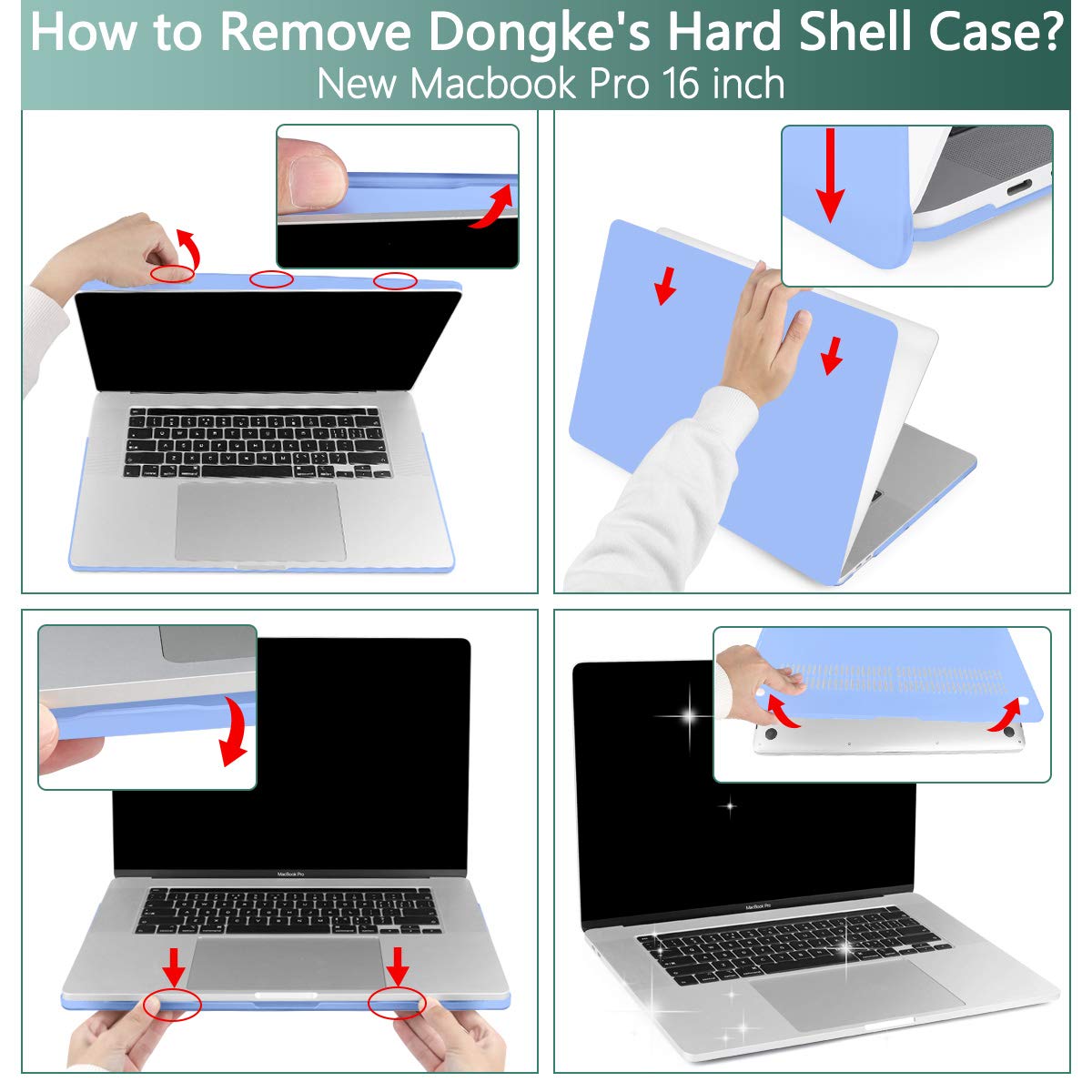 DONGKE Matte Plastic Hard Shell Case & Keyboard Cover Compatible with MacBook Pro 16 inch 2020 2019 Model A2141 - Fits Retina Display & Touch Bar with Touch ID - Serenity Blue - Perfect for Office, Travel & Home Use