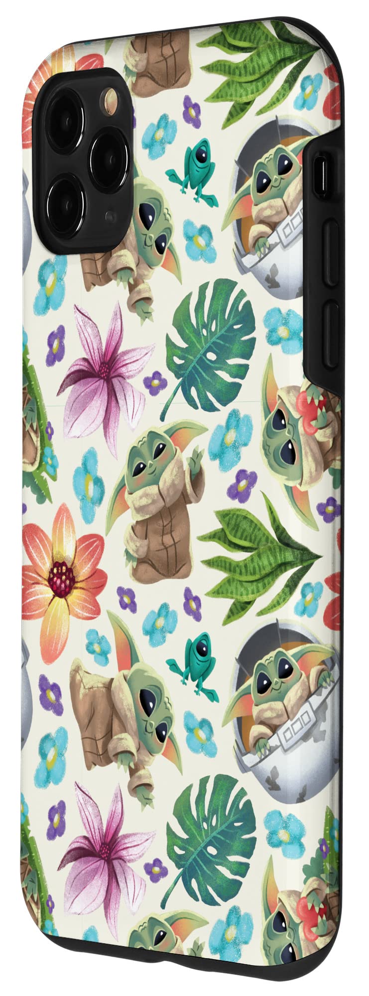 iPhone 11 Pro Max Star Wars The Mandalorian Grogu Tropical Print Case - Protective Phone Cover for Fans | Perfect for Travel, Work & Everyday Use