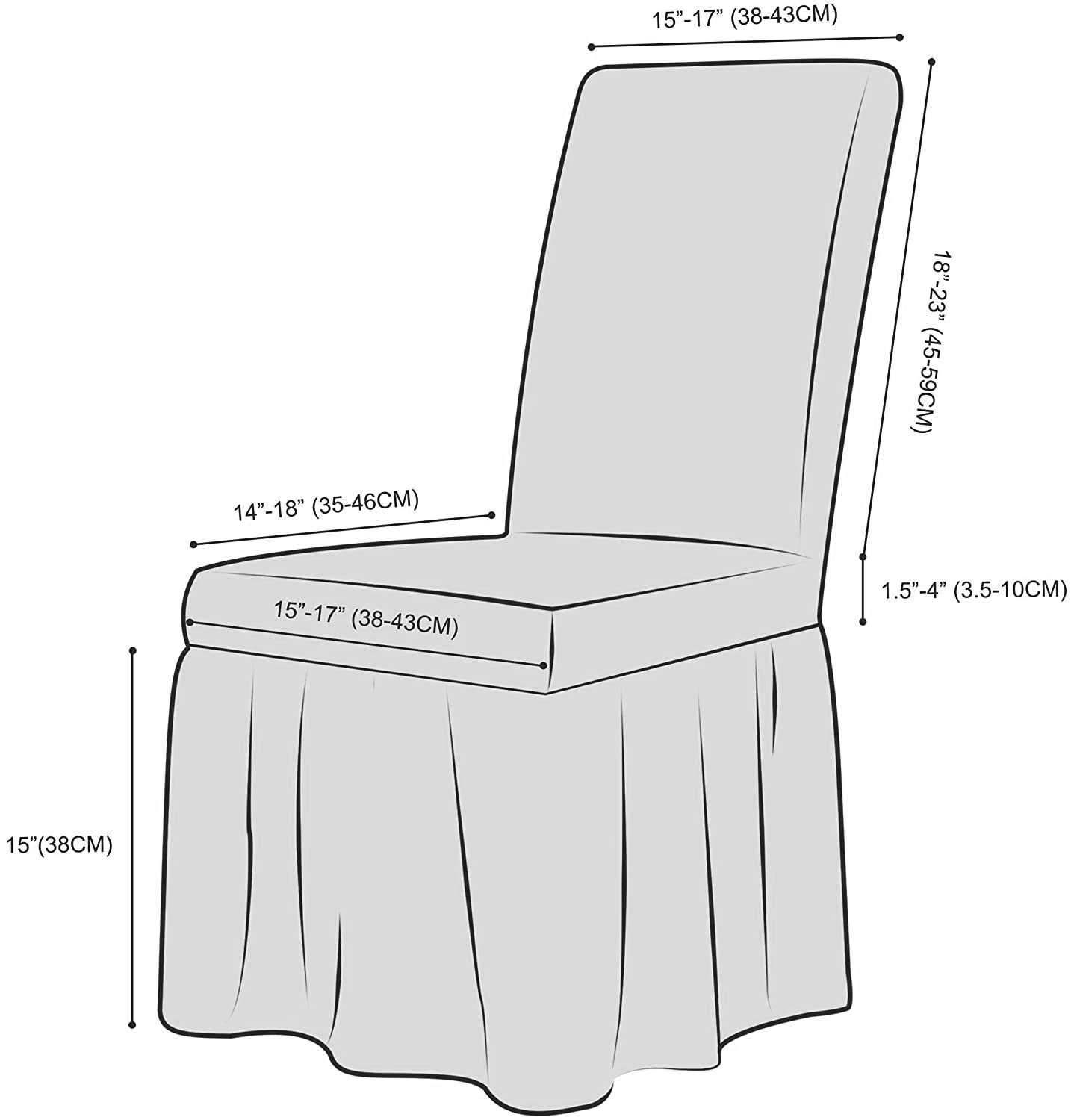 2-Pack Stretch Parsons Chair Slipcovers with Skirt - Washable Removable Dining Chair Covers for Kitchen, Restaurant & Party Decor - Beige Seat Protectors for Home, Hotel & Wedding Ceremonies