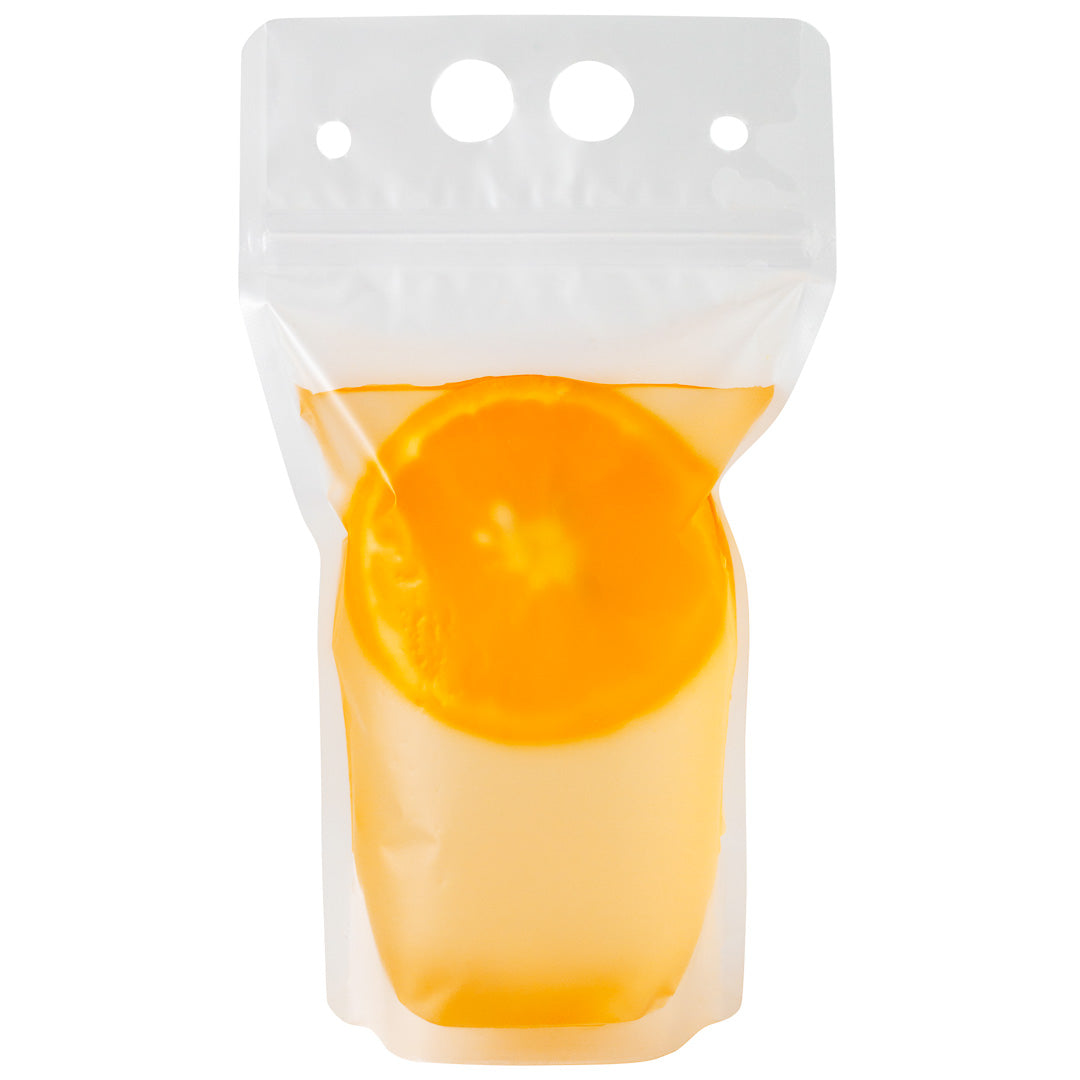 Bag Tek 17 oz Clear Plastic Drink Pouch with Single Zipper - 5 x 9 x 1.5 Inches - Pack of 100 - Ideal for Juice, Smoothies, and On-the-Go Beverages