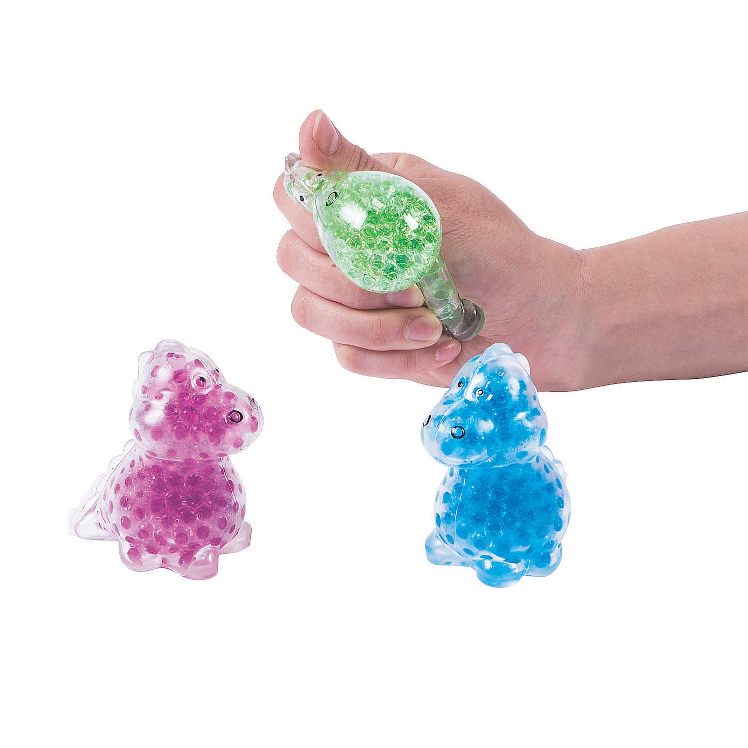 Dinosaur Water Bead Squeeze Toys - 12 Pack Sensory Stress Relief Fidget Toys for Kids & Adults - Perfect for Party Favors, Classroom Rewards & Anxiety Relief