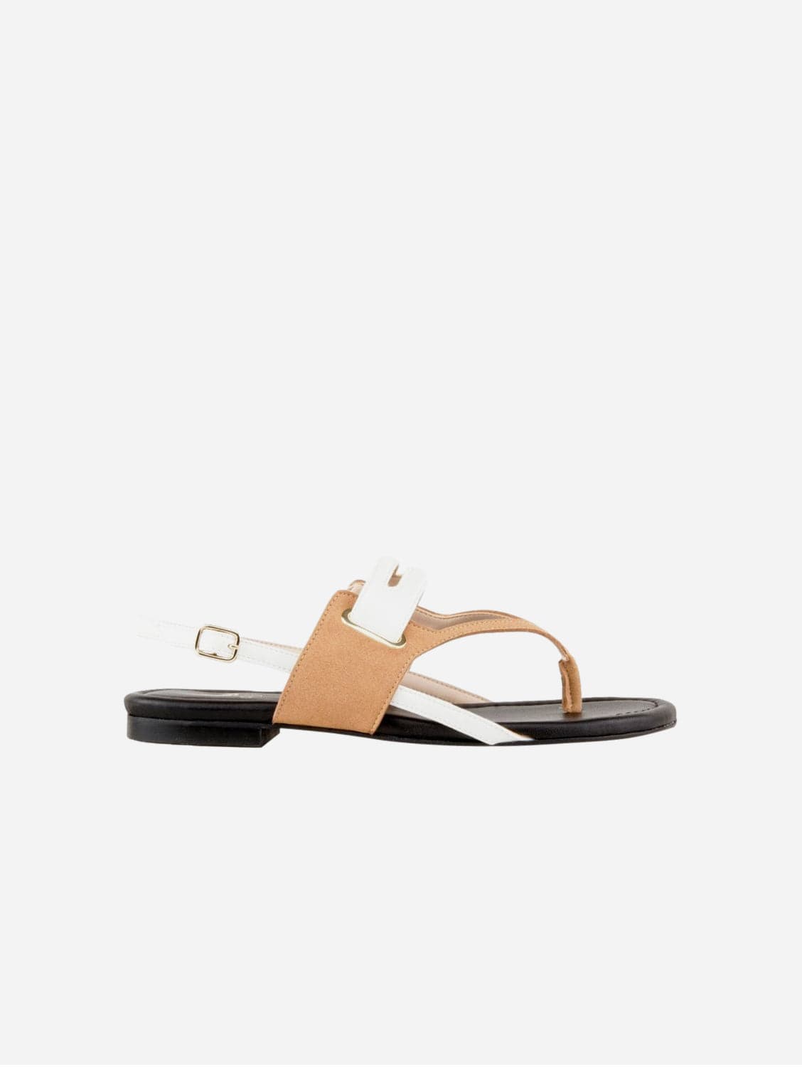 Grace Vegan Leather Gladiator Sandals for Women - Comfortable Strappy Sandals in Sand & White | Perfect for Summer, Beach, and Casual Outings