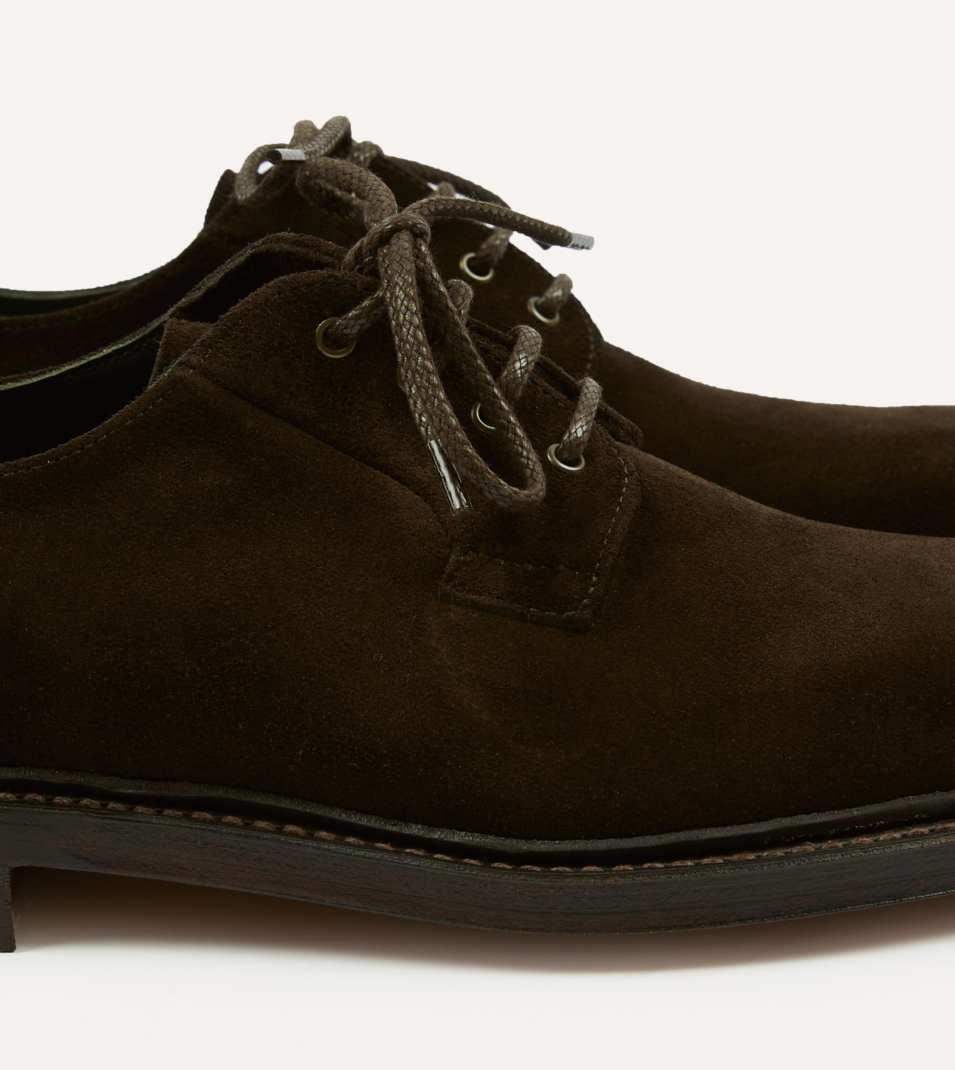 Premium Dark Brown Suede Derby Shoes - Goodyear Welted Construction for Durability - Classic Men's Dress Shoes for Office, Wedding & Formal Occasions
