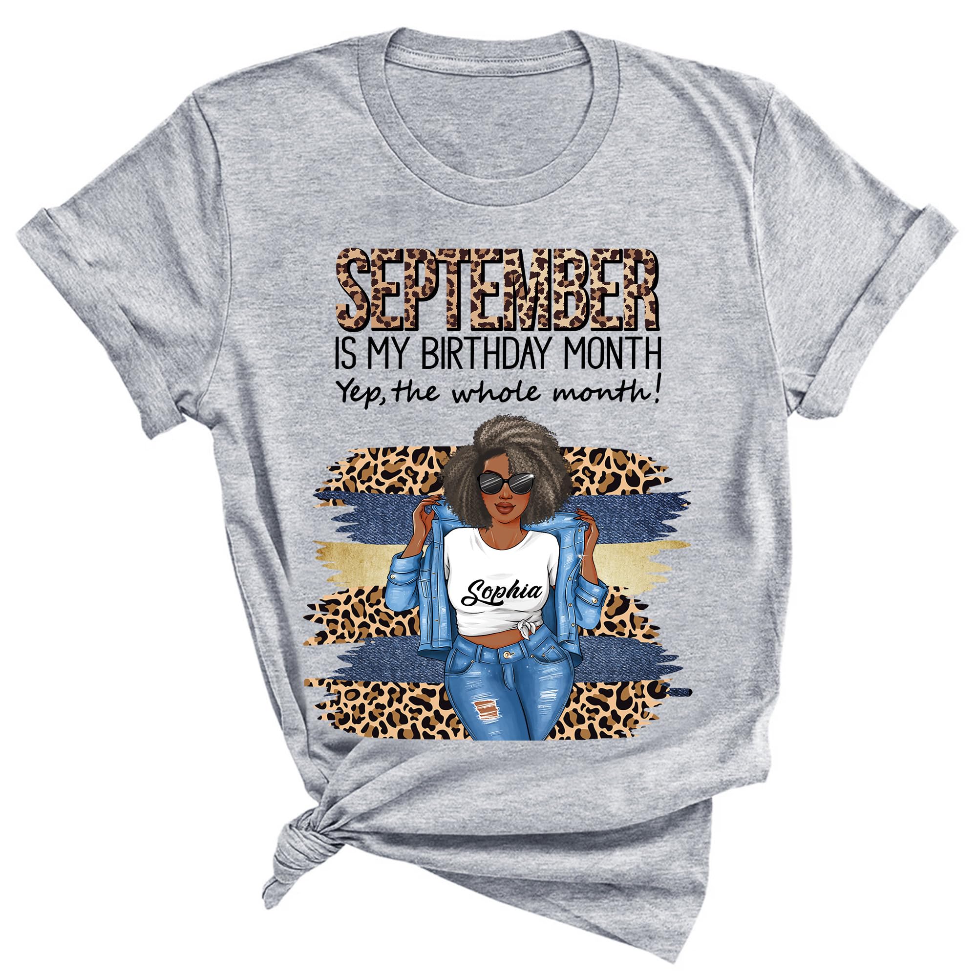Custom September Birthday T-Shirts for Women - Personalized Birthday Gift Ideas - Funny & Cute September Themed Shirts - Perfect for Birthday Parties, Girls Night Out & Special Celebrations
