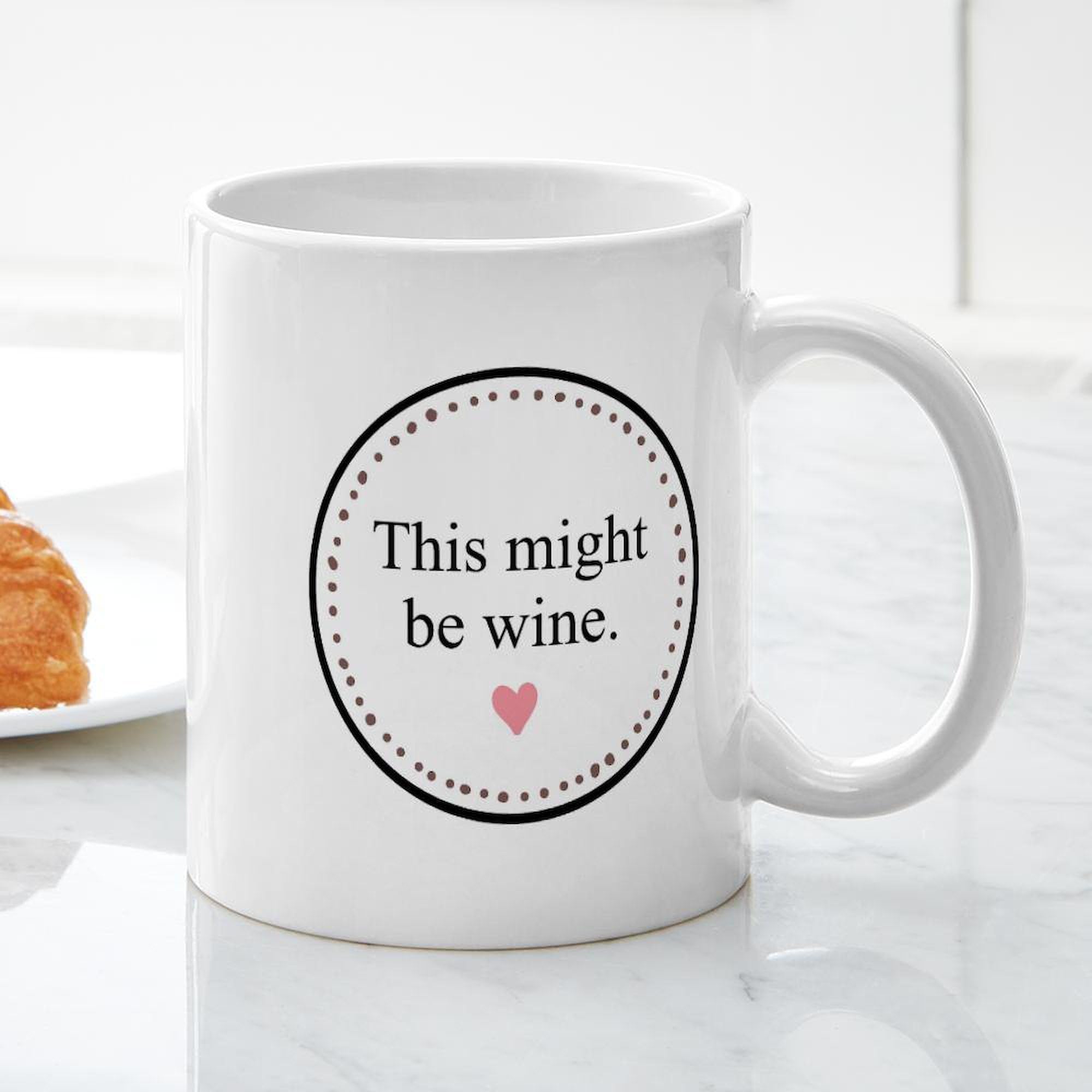 11 oz (325 ml) Ceramic Coffee Mug - This Might Be Wine Funny Design - Perfect for Tea, Hot Chocolate & Office Gifts