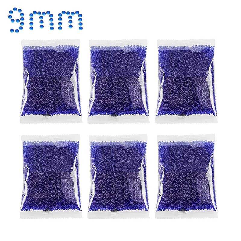 6 Packs Blue Gel Ball Water Beads 9-11mm - Sensory Toys for Kids, Stress Relief, Party Decorations & Plant Hydration